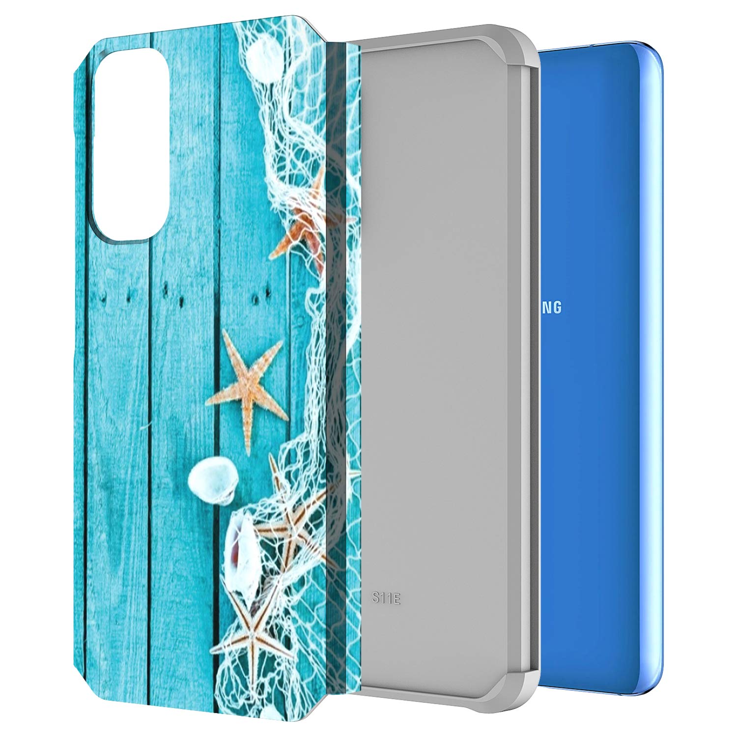 Samsung Galaxy S20 Phone Case - Slim Hybrid Dual Layer Shockproof Hard Cover with Cute Starfish Design | Fashionable & Colorful Silicone Skin Armor Case | Perfect for Everyday Protection & Style
