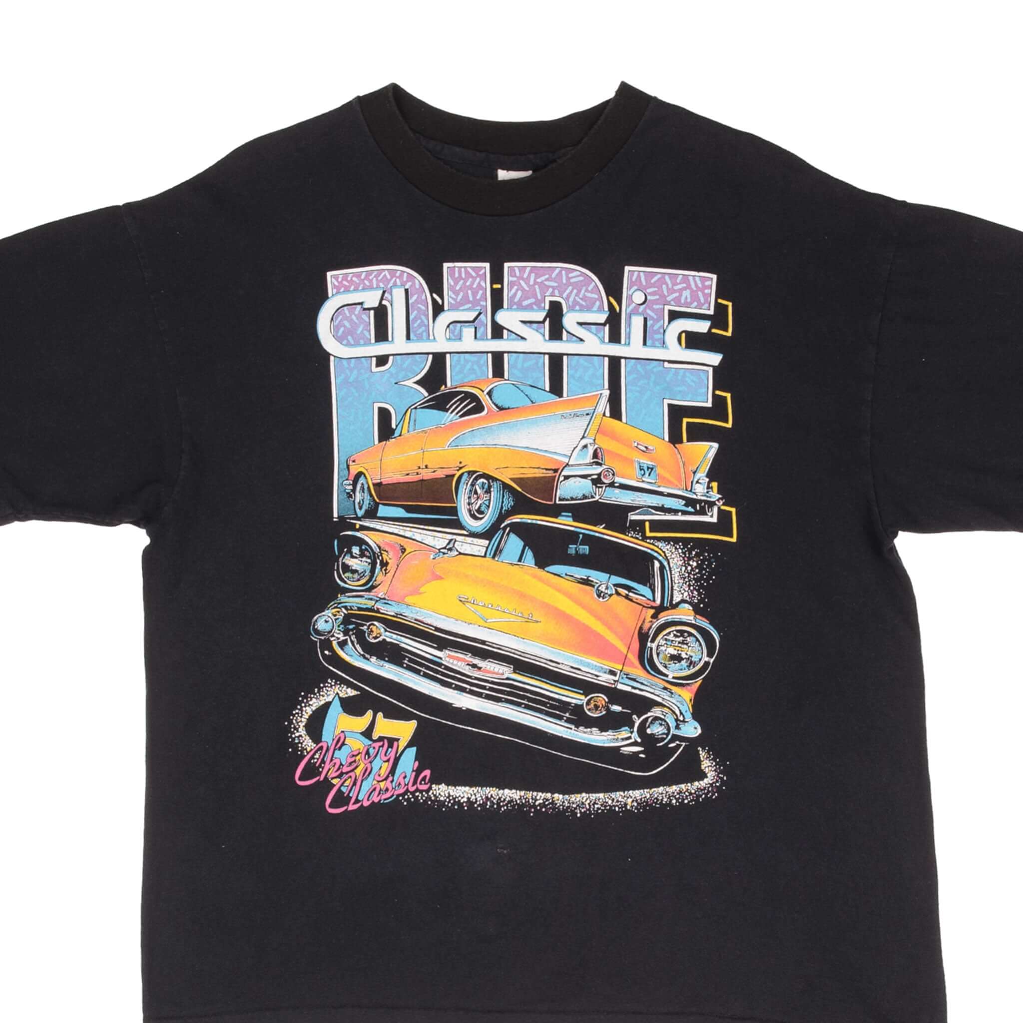 Vintage 1957 Chevy Classic Ride Car T-Shirt - 90s Retro Graphic Tee - Size XL - Perfect for Car Enthusiasts & Vintage Lovers