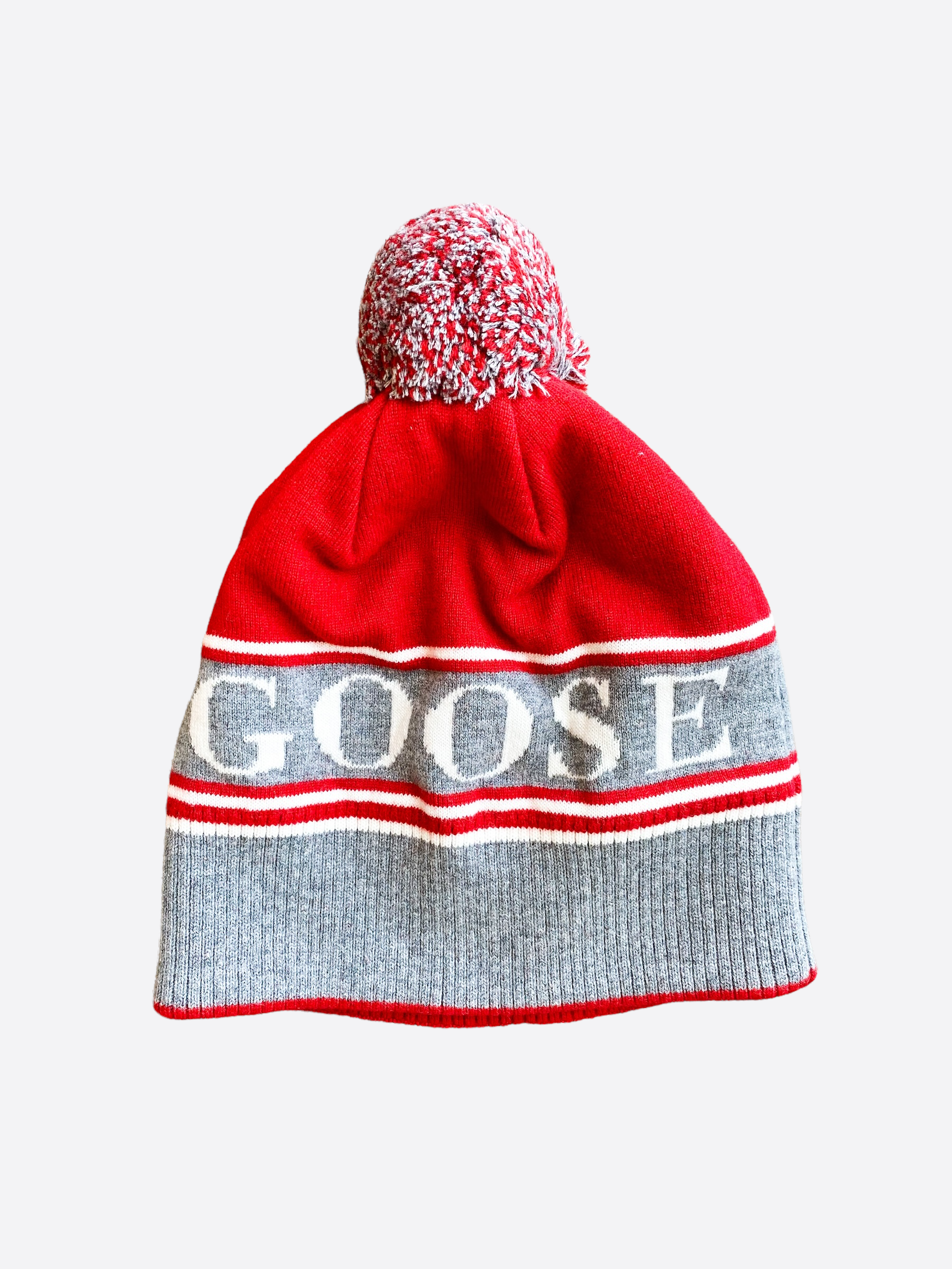 Canada Goose Red Pom Women's Winter Beanie Hat - Soft Knit Fleece Lined Warm Toque for Cold Weather - Perfect for Skiing, Snowboarding & Outdoor Activities