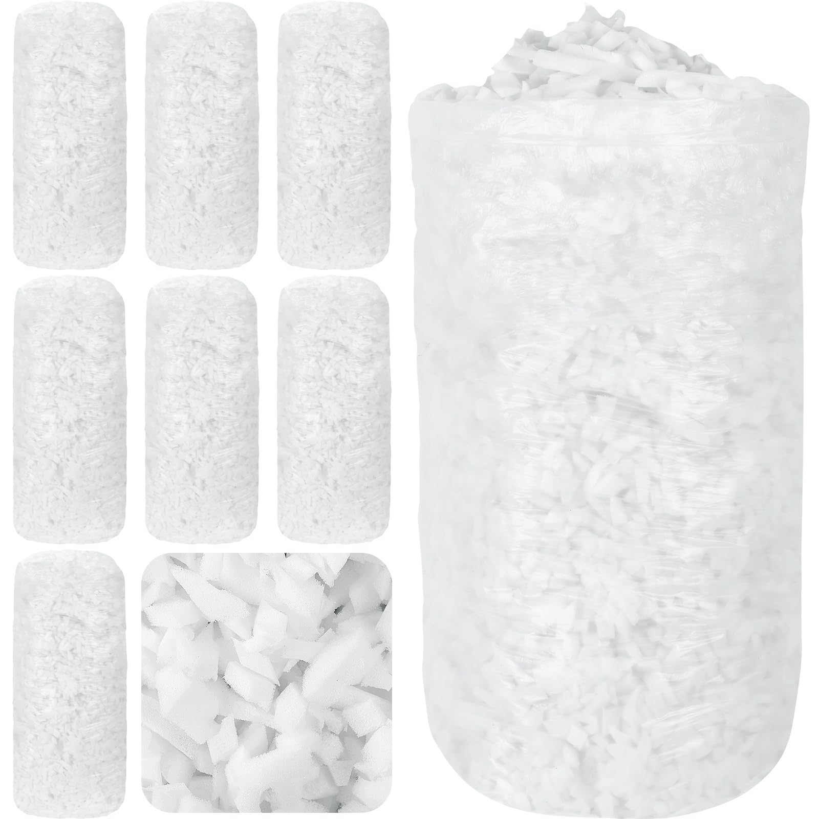 Premium 40lbs Bean Bag Filler Bulk - Ultra Soft Memory Foam Stuffing for Bean Bag Refill, Dog Beds, Pillows & Cushions | Shredded Foam Filling for DIY Crafts, Stuffed Animals & Home Decor (White) - Perfect for Living Rooms, Kids' Play Areas & Pet Comfort Spaces