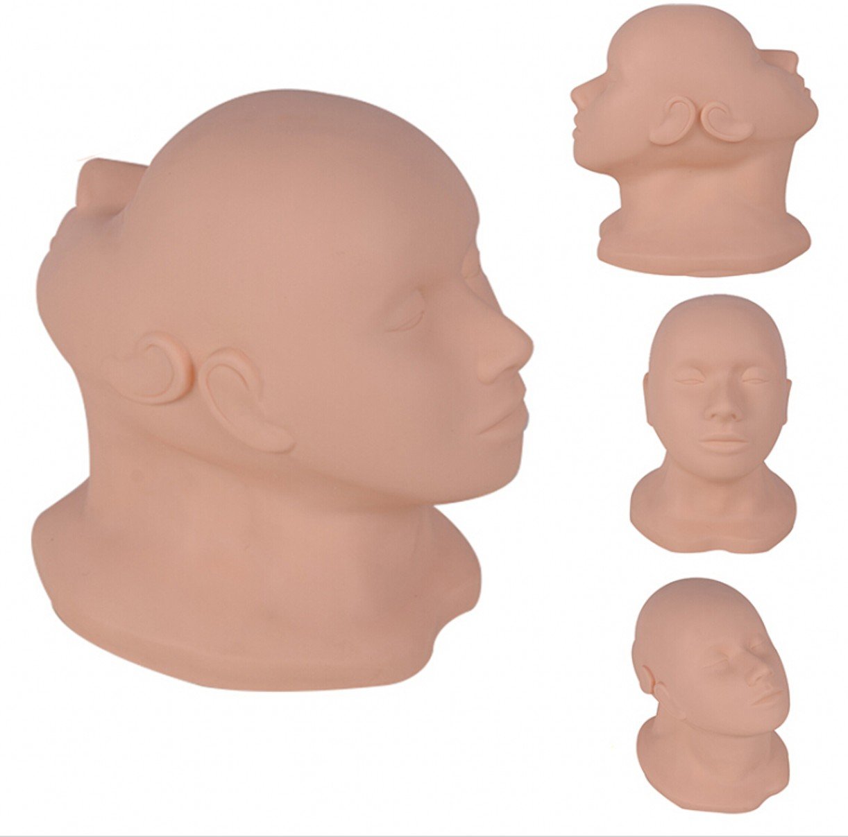 Professional Silicone Double-Face Makeup Training Head - Female Cosmetology Mannequin for Hairstyling & Makeup Practice - Perfect for Beauty Schools, Salons & Home Use