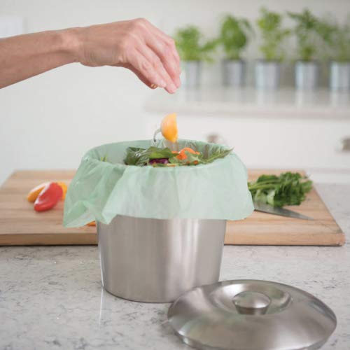 Eco-Friendly Hippo Sak Compostable Small Food Scrap Bags - 40 Count with Convenient Dispenser for Kitchen Waste, Composting & Sustainable Living