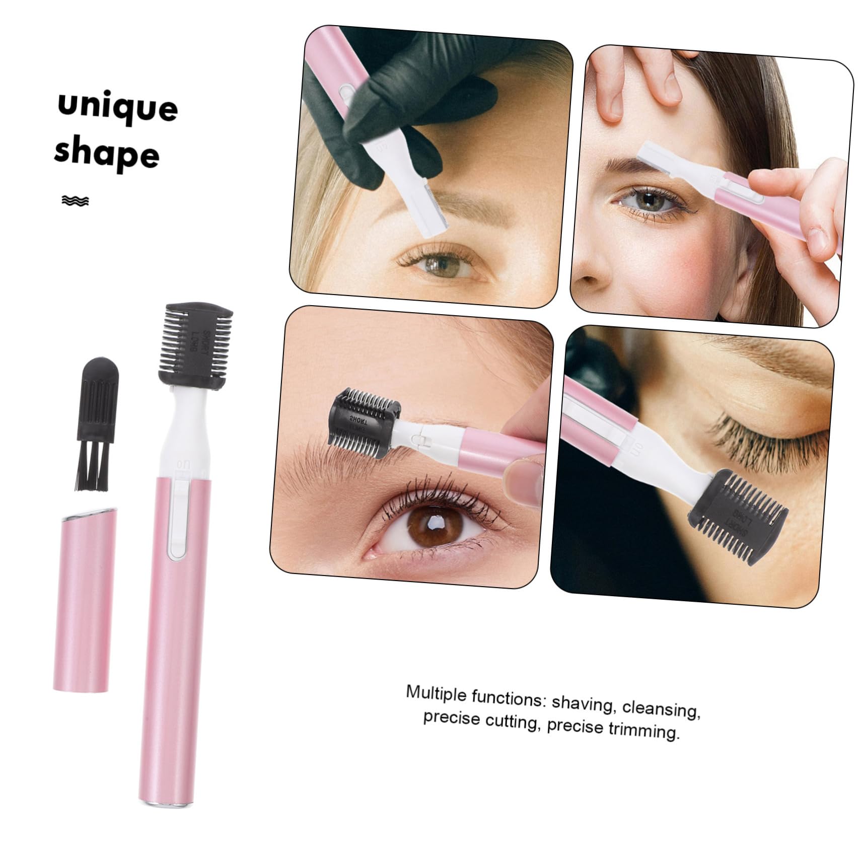 Electric Eyebrow Trimmer for Women - Rechargeable Lady Shaver with Nose Hair Removal, Compact & Safe Design, Washable Head - Perfect for Travel, Home Use, and Personal Grooming