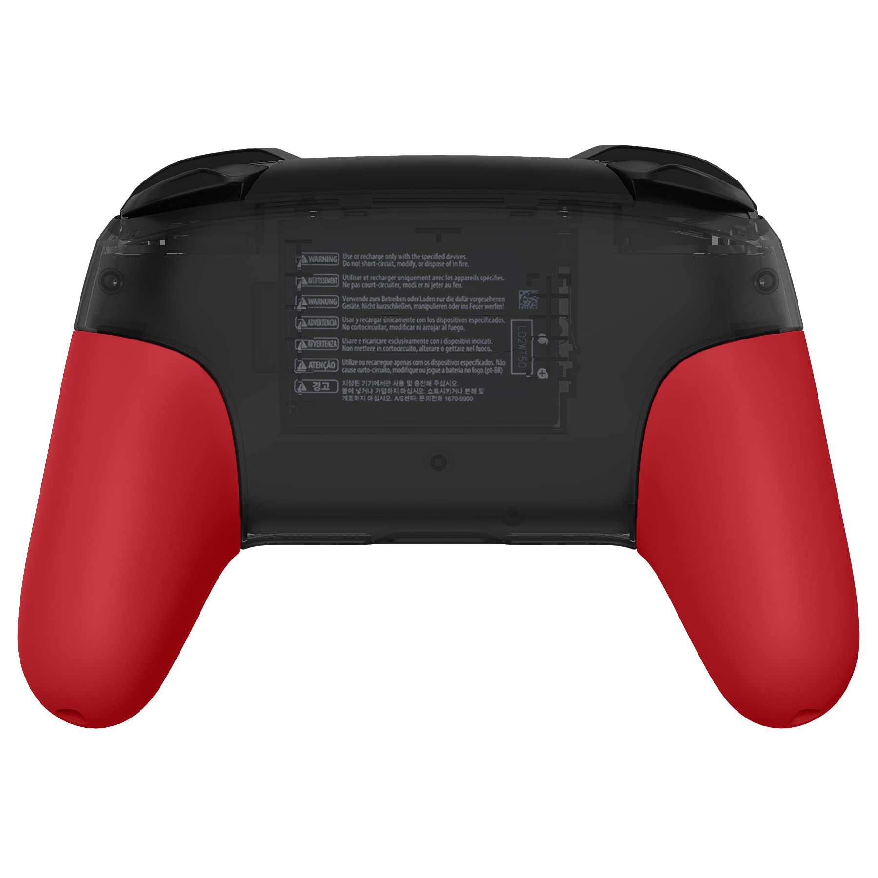 eXtremeRate Passion Red Soft Touch Replacement Handle Grips for Nintendo Switch Pro Controller - DIY Hand Grip Shell (Controller Not Included) | Perfect for Gaming, Comfort & Customization