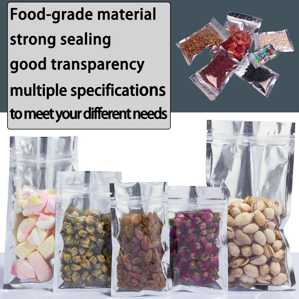 Premium Mylar Ziplock Bags - Airtight Smell Proof Foil Pouch with Resealable Zipper | Heat Sealable Food Storage Bags for Candy, Coffee, Tea, Snacks & Dry Goods | 30-Pack Mixed Sizes (Small/Medium/Large) | Ideal for Home Kitchen, Camping & Commercial Food Packaging