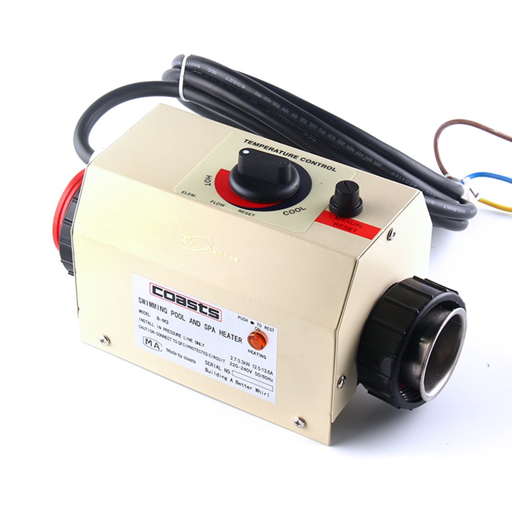 TOPCHANCES 3KW Electric Pool Heater for Swimming Pools, Spas & Hot Tubs - 220V Thermostat Control | Fast Water Heating for Year-Round Comfort