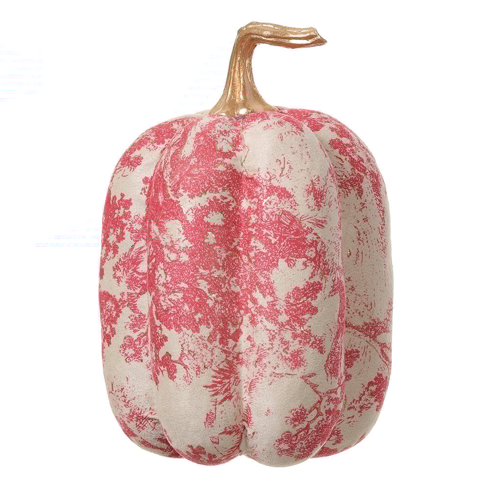 11Hx6.25W Artificial Pumpkin Decor - Set of 8 Cream & Red Fall Pumpkins for Home, Porch, and Thanksgiving Decorations