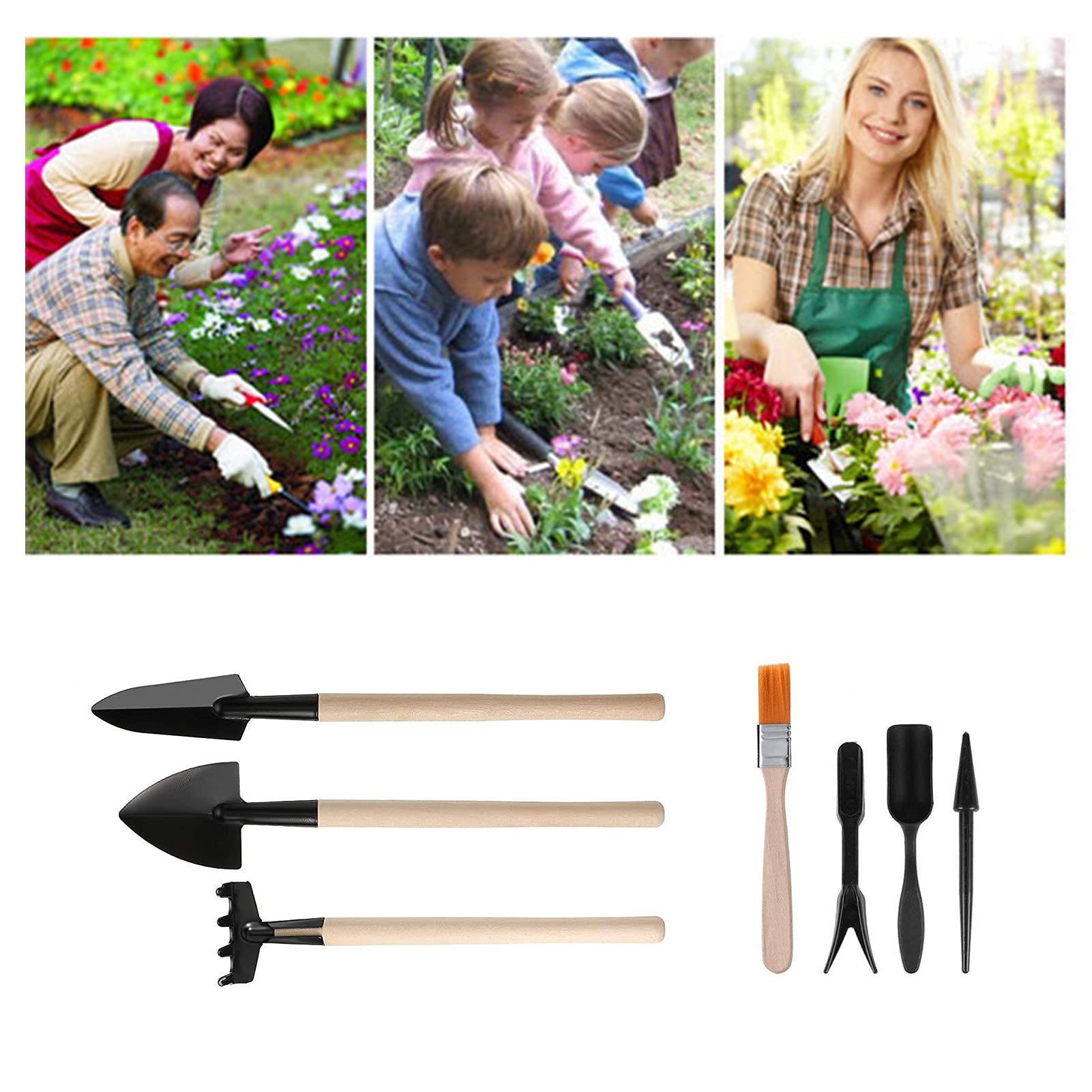 Kavolet 13Pcs Mini Garden Tool Set for Succulents & Bonsai Plants - Compact Gardening Hand Tools with Storage Bag - Perfect for Indoor Herb Gardens, Small Plant Care & DIY Miniature Landscapes