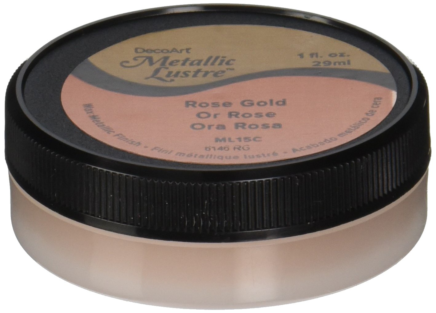 DecoArt Metallic Lustre Wax Finish - 1 oz Rose Gold Wax for DIY Crafts, Furniture Restoration & Home Decor Projects