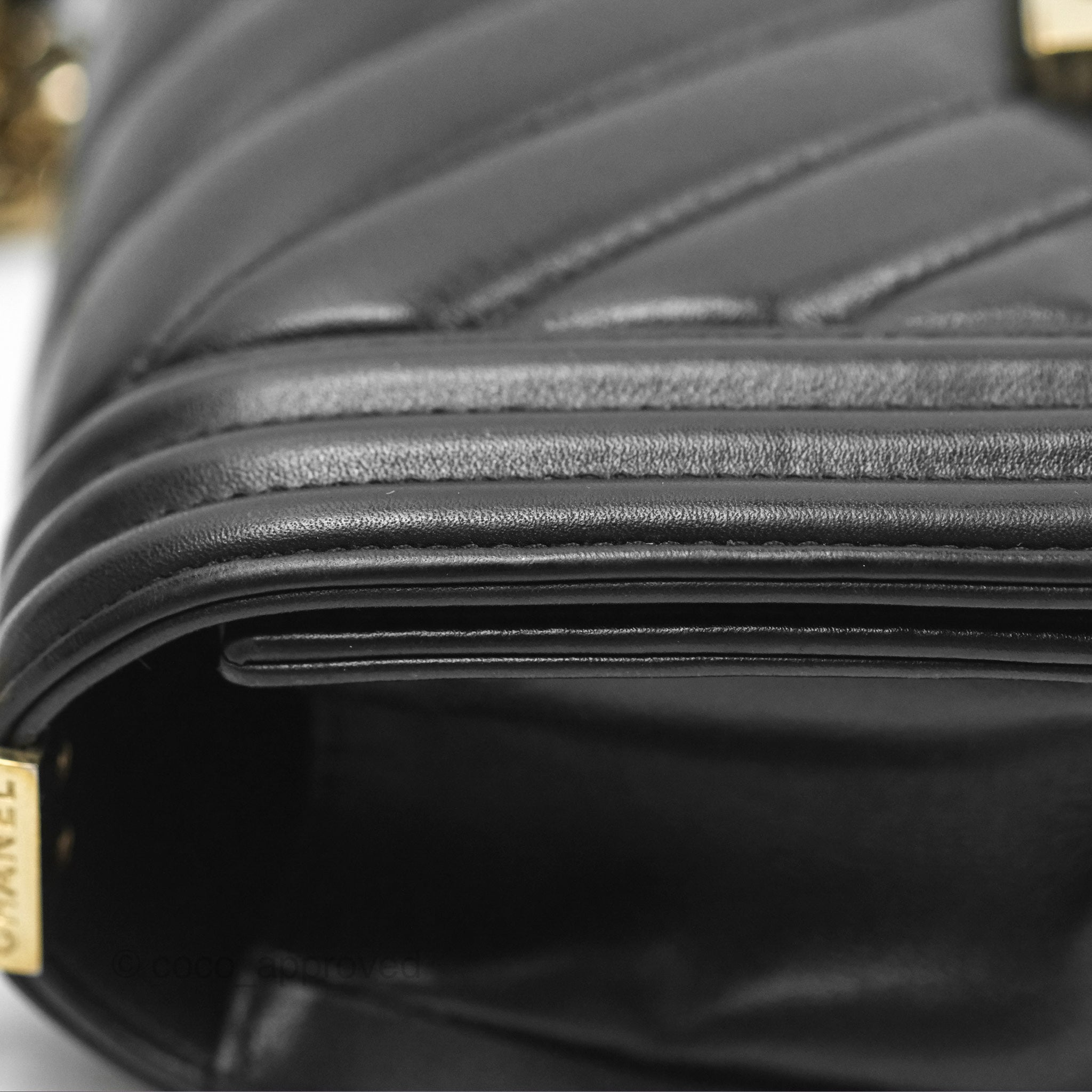 Chanel Chevron Small Boy Bag in Black Calfskin with Gold Hardware - Luxury Crossbody Bag for Women, Perfect for Evening Events & Date Nights