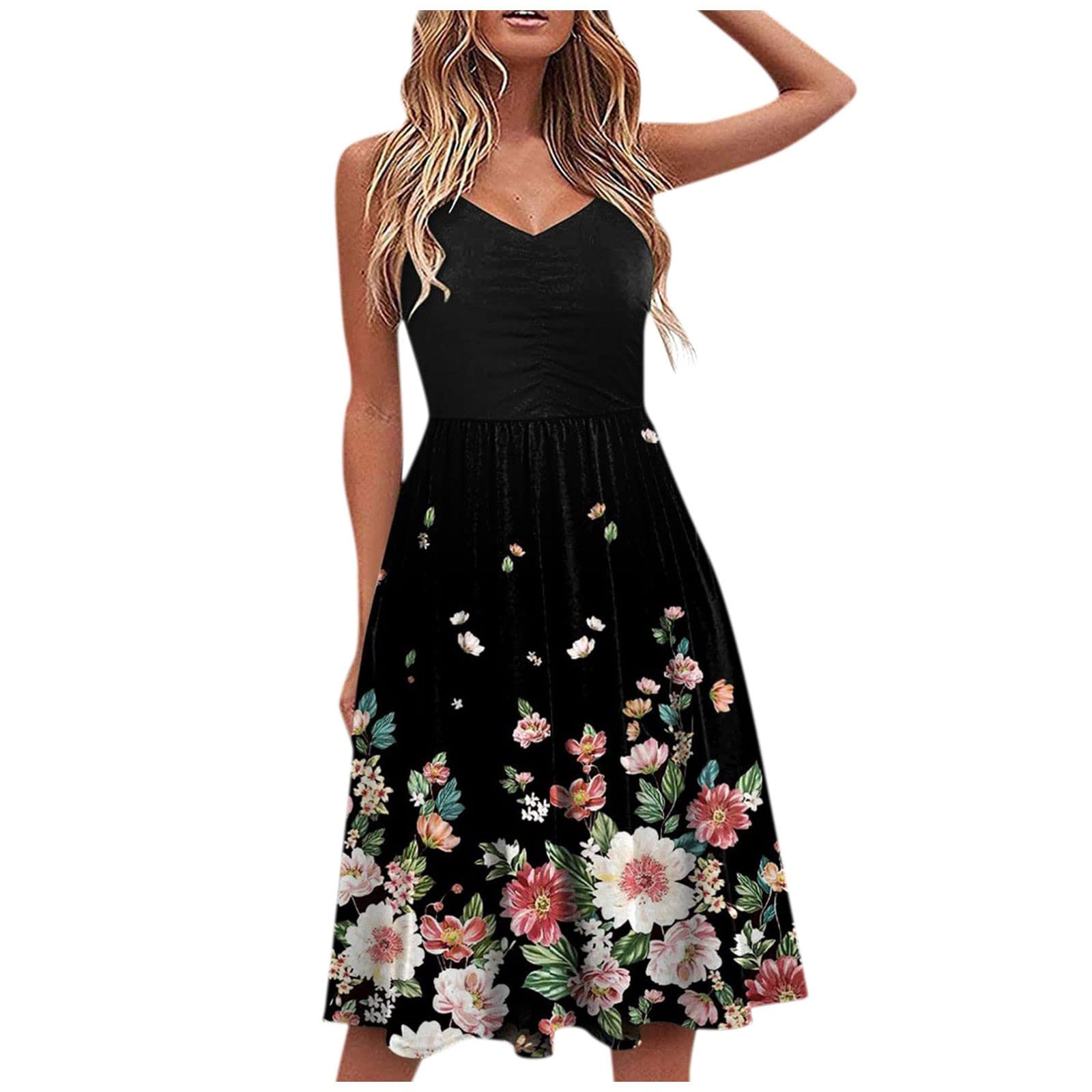 HUANKD Women's Summer Shift Dress - Formal & Casual Halter Neck Retro Dress in White (Sizes S-2XL, Plus Size) | Perfect for Office Wear, Cocktail Parties & Beach Vacations