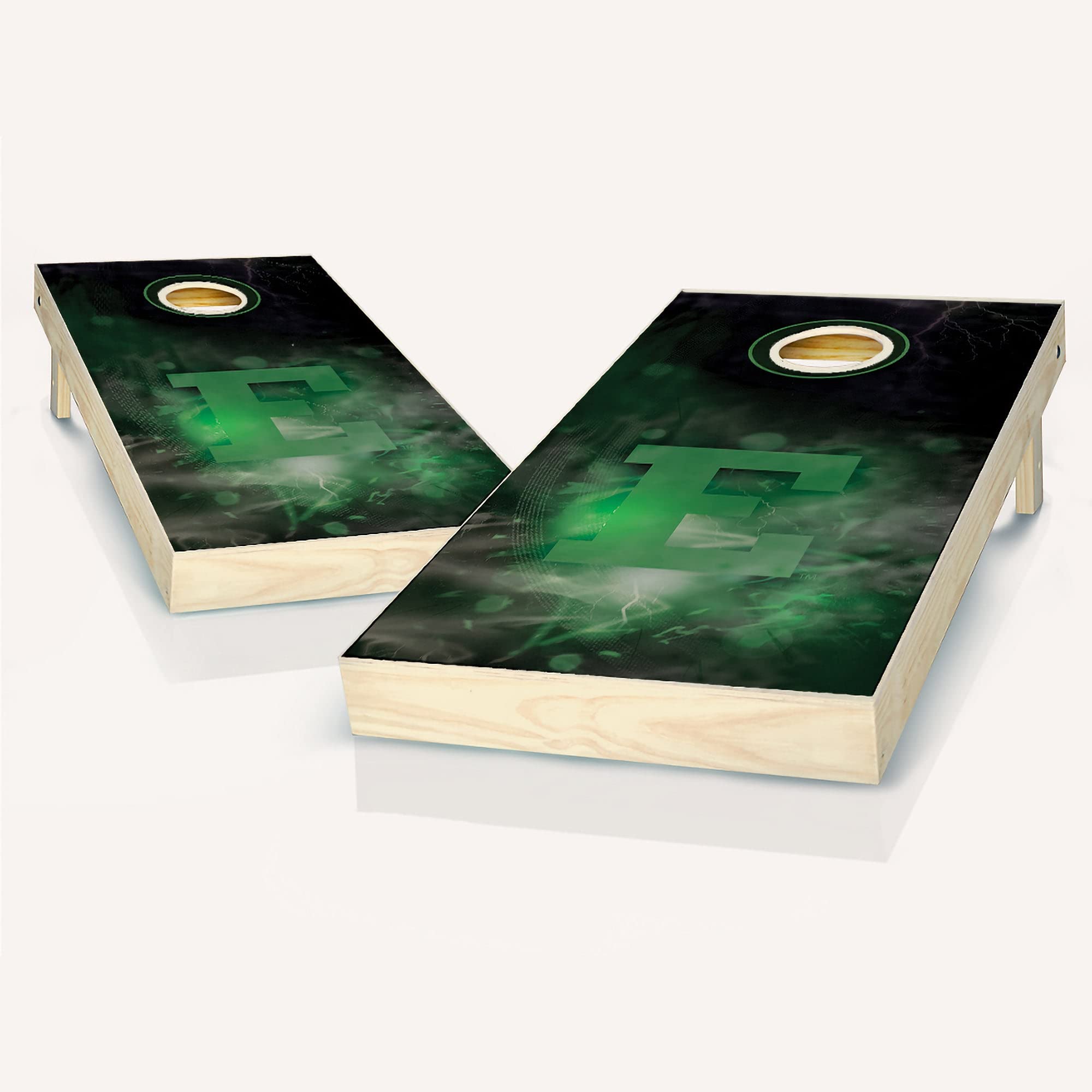 Skip's Garage Eastern Michigan Smoke Cornhole Board Set - Custom Team Logo Design, Regulation Size Cornhole Boards for Tailgating, Backyard Games & Outdoor Parties