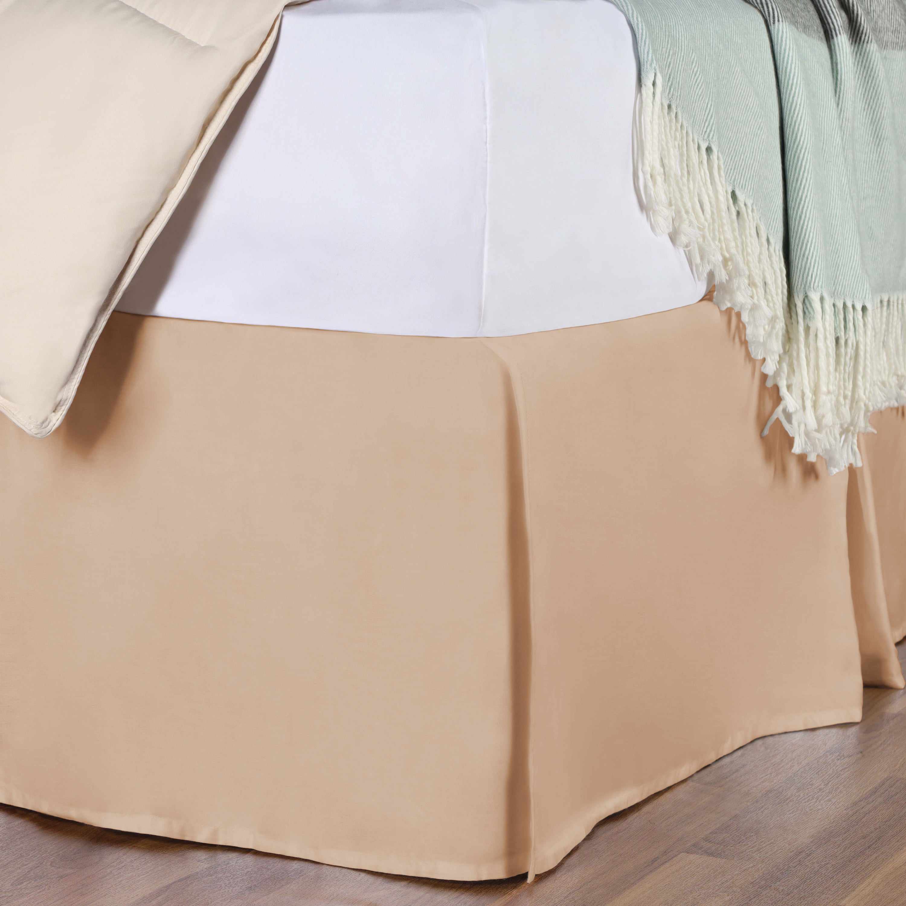 Saltaire 100% Egyptian Cotton Bed Skirt with Split Corners - Luxury Fitted Dust Ruffle for Queen/King Size Beds - Perfect for Master Bedrooms & Guest Rooms