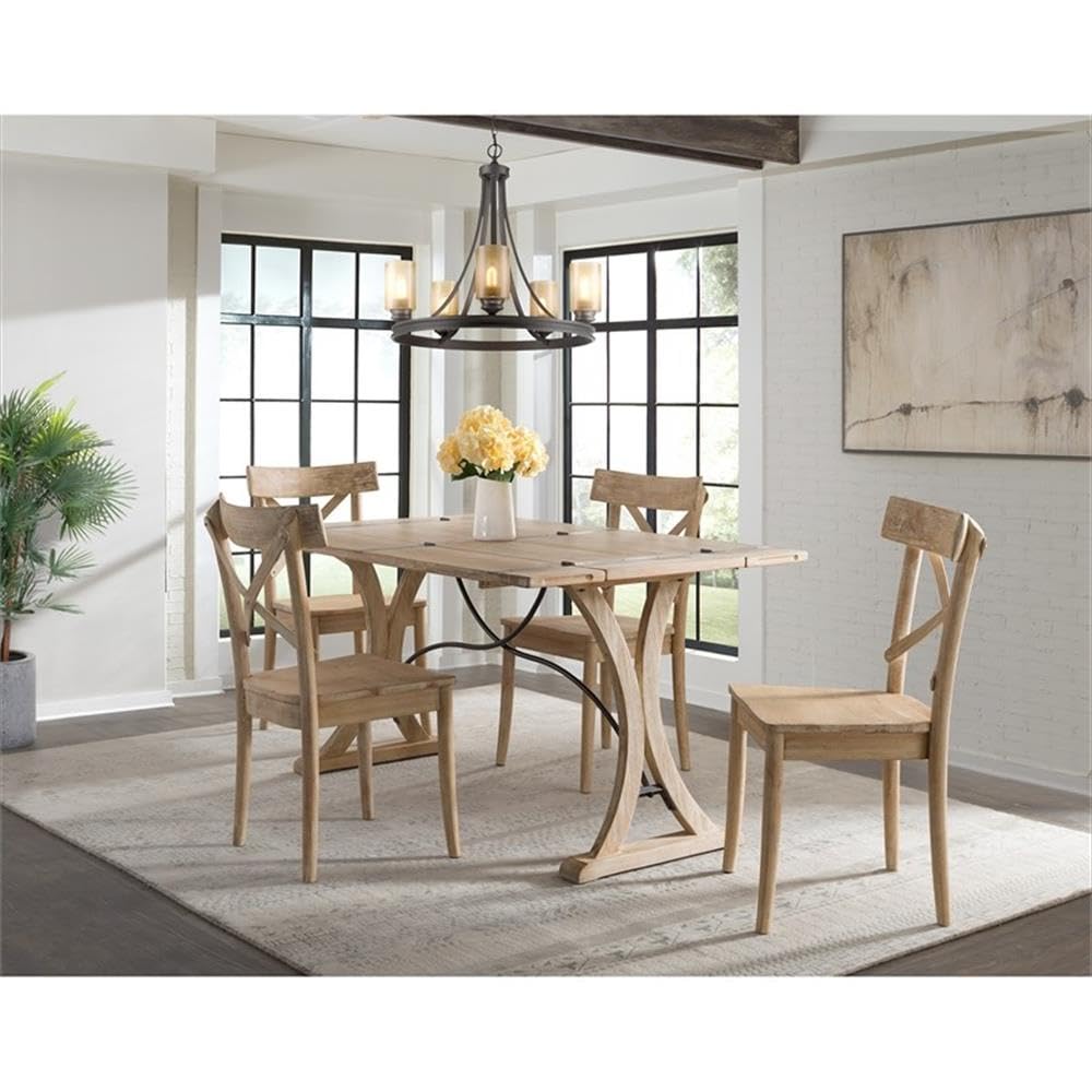 Picket House Furnishings Keaton Folding Top Dining Table - Space Saving Expandable Table for Small Apartments, Kitchens & Dining Rooms - Perfect for Entertaining Guests & Family Meals