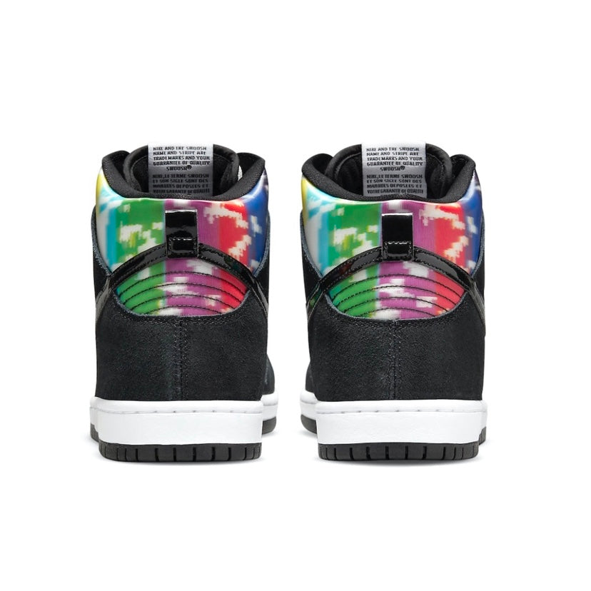 Nike SB Dunk High Pro TV Signal Black White Multi Panda Sneakers - Men's Basketball Shoes for Skateboarding & Streetwear Fashion