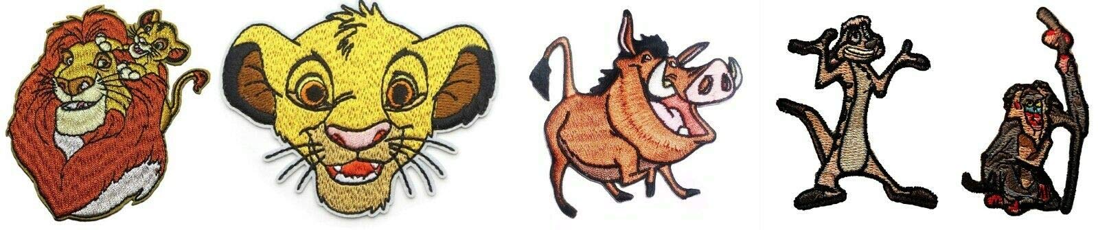 Lion King Embroidered Iron-On Patches Set of 5 - 3 Inch Disney Movie Appliques for Jackets, Backpacks & DIY Crafts