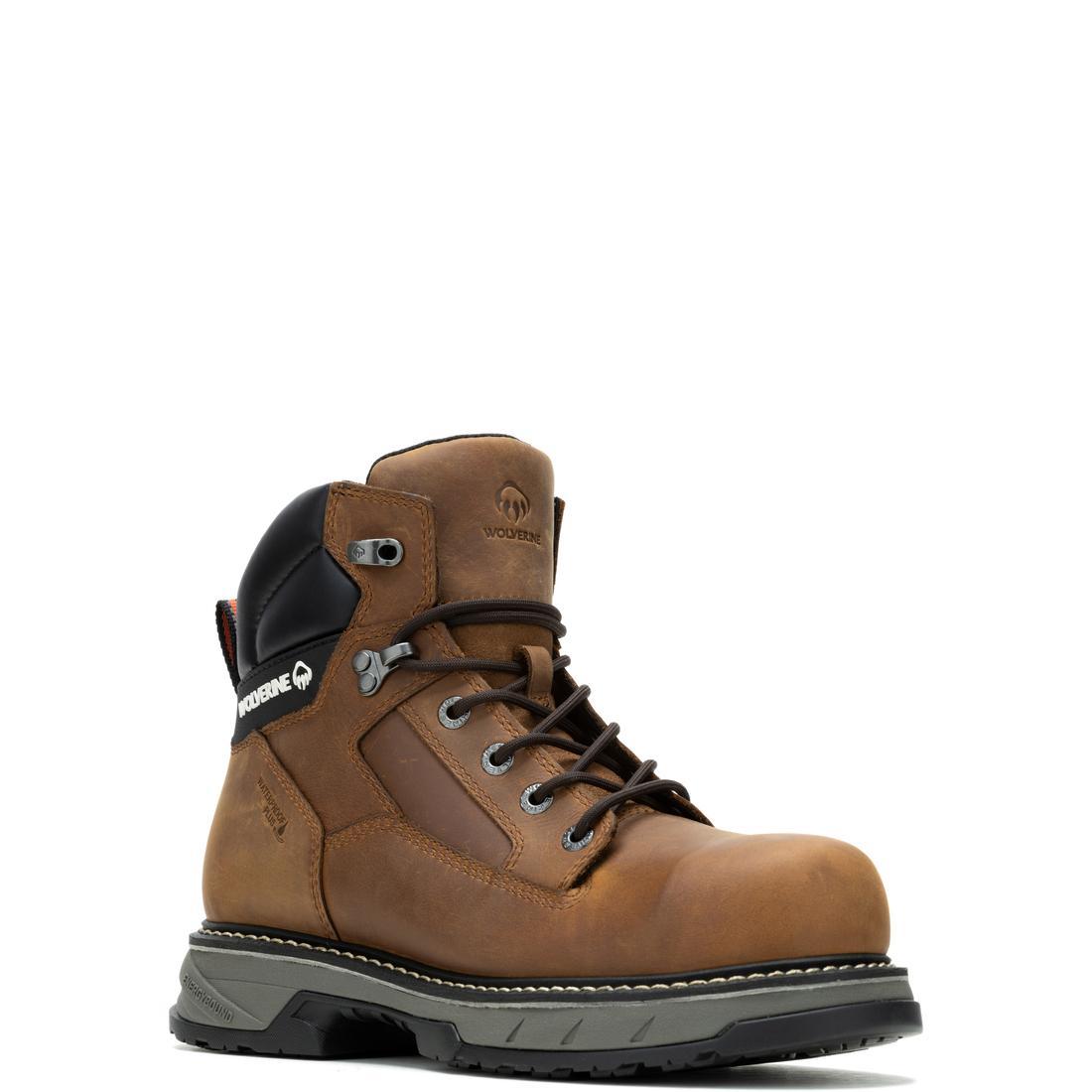ReForce EnergyBound™ 6 Waterproof CarbonMax® Work Boots for Men - Durable Brown Safety Shoes for Construction, Hiking & Outdoor Work