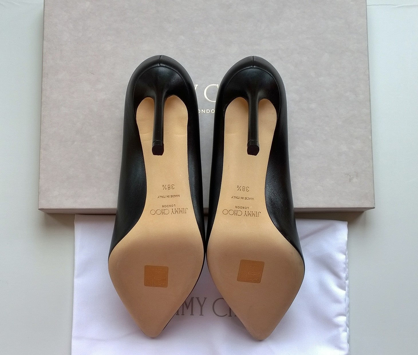 Jimmy Choo Romy 100mm Black Leather High Heel Pumps - Elegant Women's Dress Shoes for Party, Wedding & Evening Events