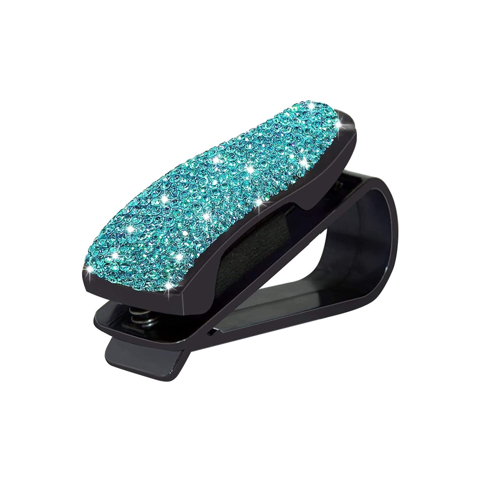 Crystal Rhinestone Car Sun Visor Eyeglass Holder - Fashionable Sunglasses Hanger Mount for Sun Protection | Perfect for Road Trips & Daily Commutes
