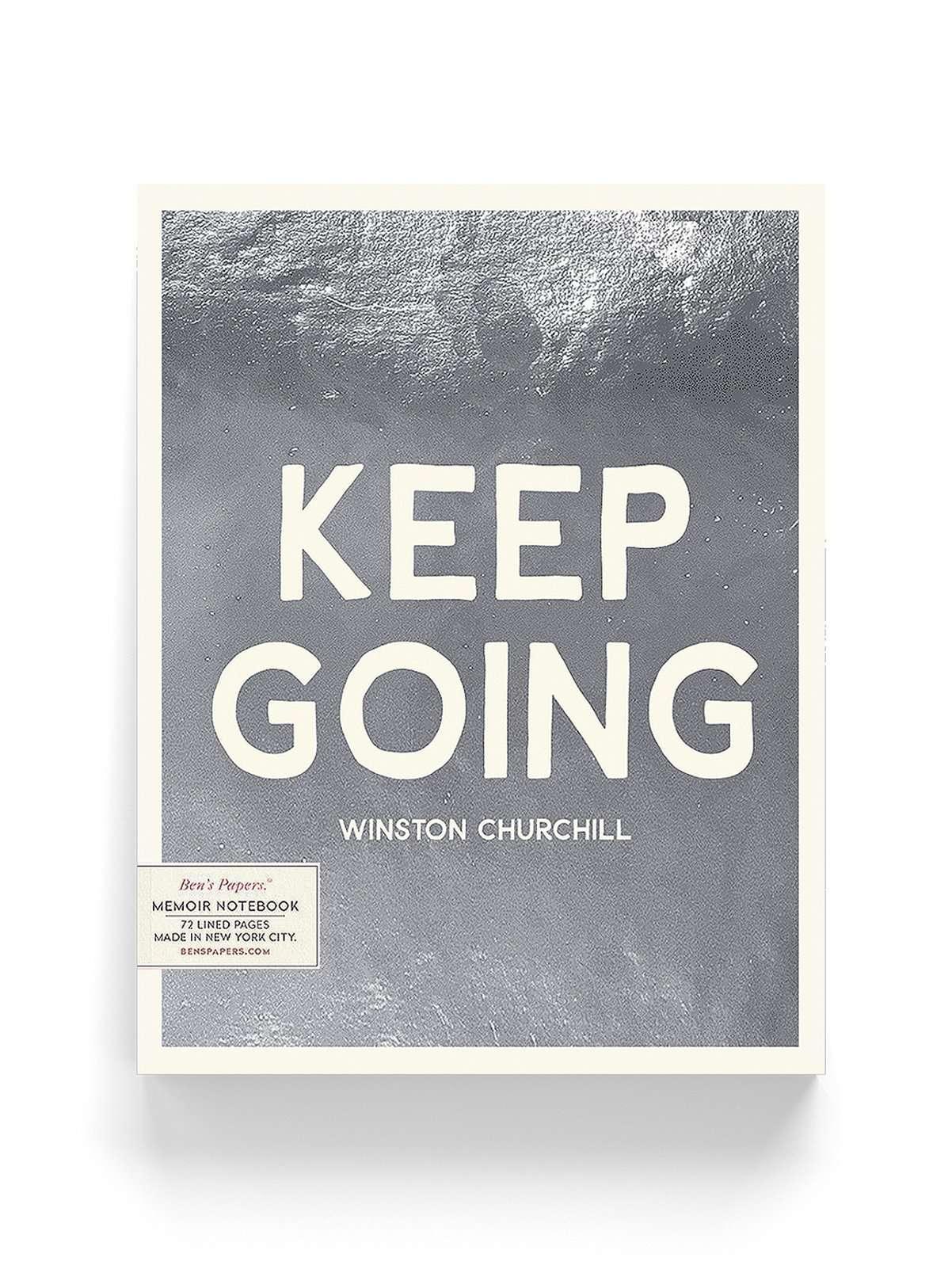 Keep Going Silver Foil Memoir Notebook Journal - Premium Reflective Writing Diary for Daily Journaling, Note Taking & Gift Giving - Perfect for Students, Writers & Professionals