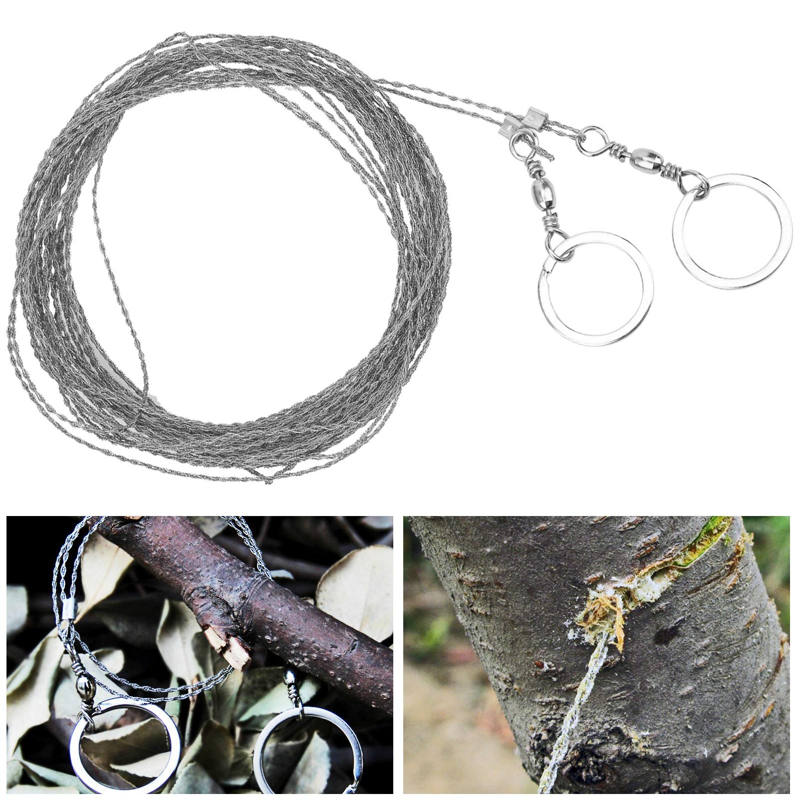 Portable 10m Steel Wire Saw for Trees - Outdoor Survival Cable Saw, Universal Stainless Steel Fret Saw | Perfect for Camping, Hiking, Emergency Situations & Wilderness Survival