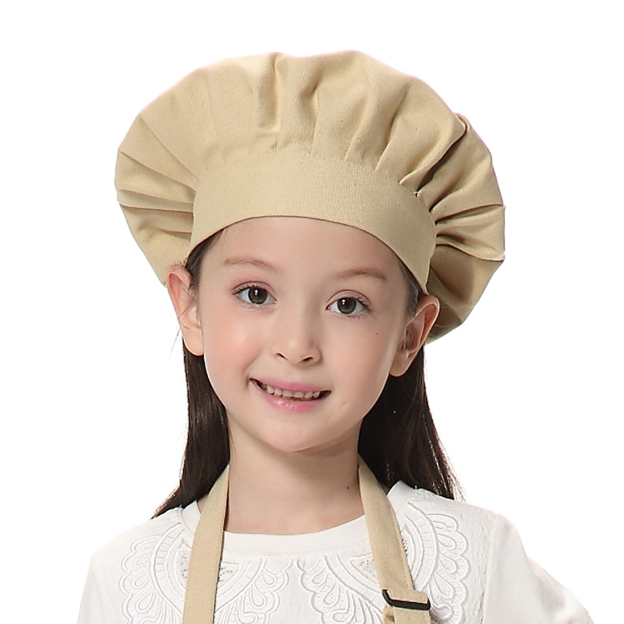 TopTie Adjustable Chef Hat for Kids & Adults - 100% Cotton Elastic Cooking Baking Hat for Professional & Home Kitchen Use
