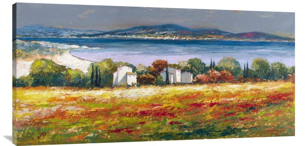 Luigi Florio Borgo Mediterraneo Wall Art - Giclee Canvas Print by Global Gallery - Mediterranean Home Decor for Living Room, Bedroom & Office