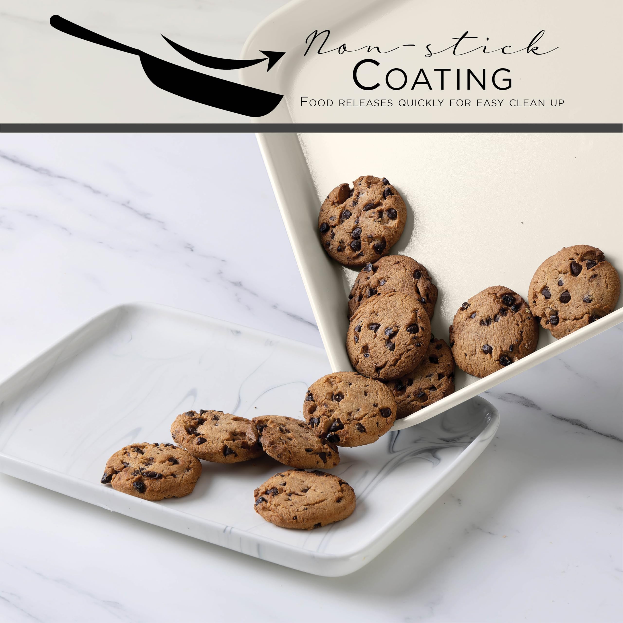 Nonstick Stackable Bakeware Set - 13-Piece Durable & Easy Release Country Kitchen Baking Set in Cream - Perfect for Cakes, Cookies, Pies & Family Gatherings