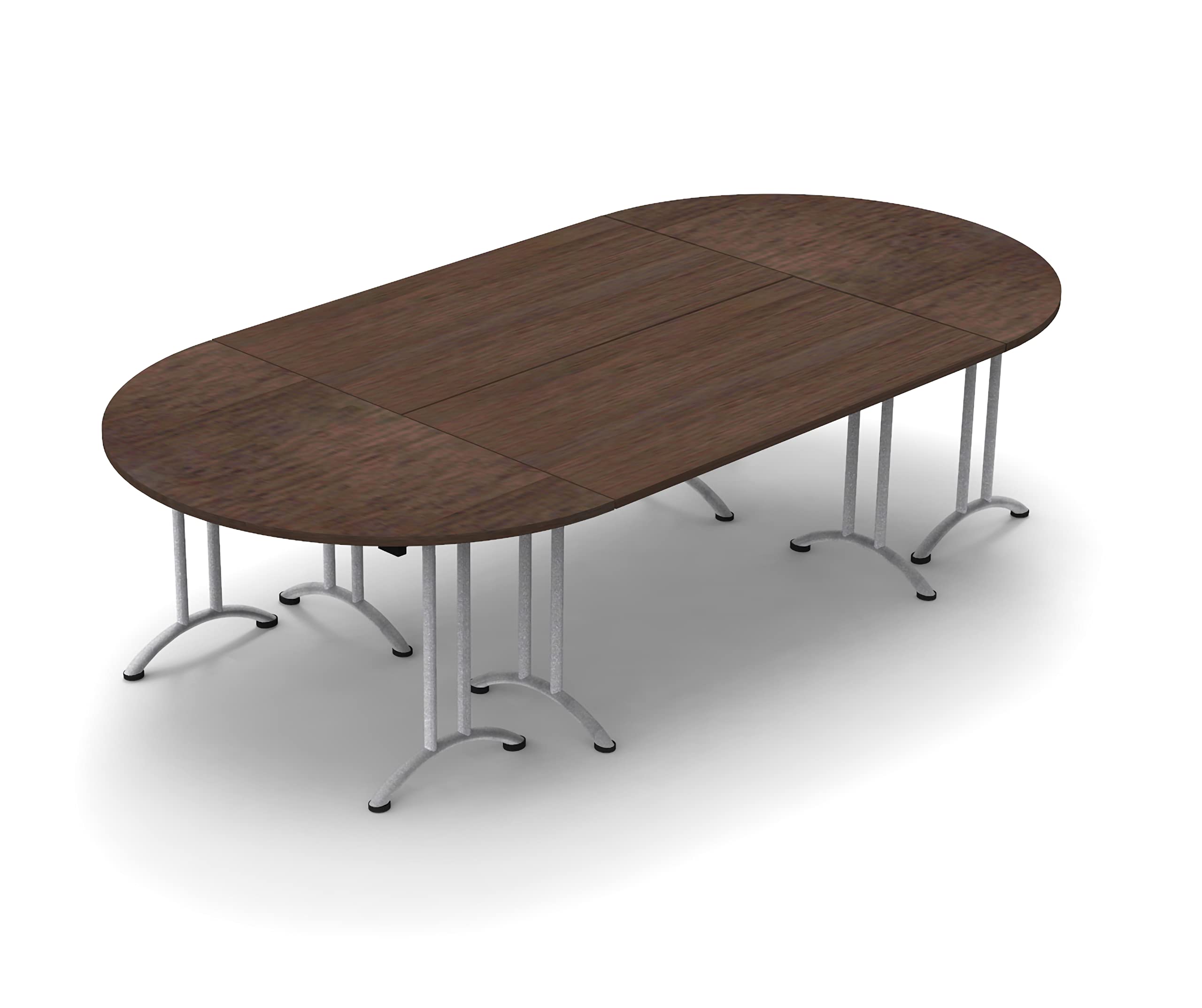 10-Person Folding Conference Table with Chairs - 14-Piece Set in Java Color - Ideal for Meetings, Seminars & Classrooms - Space-Saving Foldable Design for Easy Storage