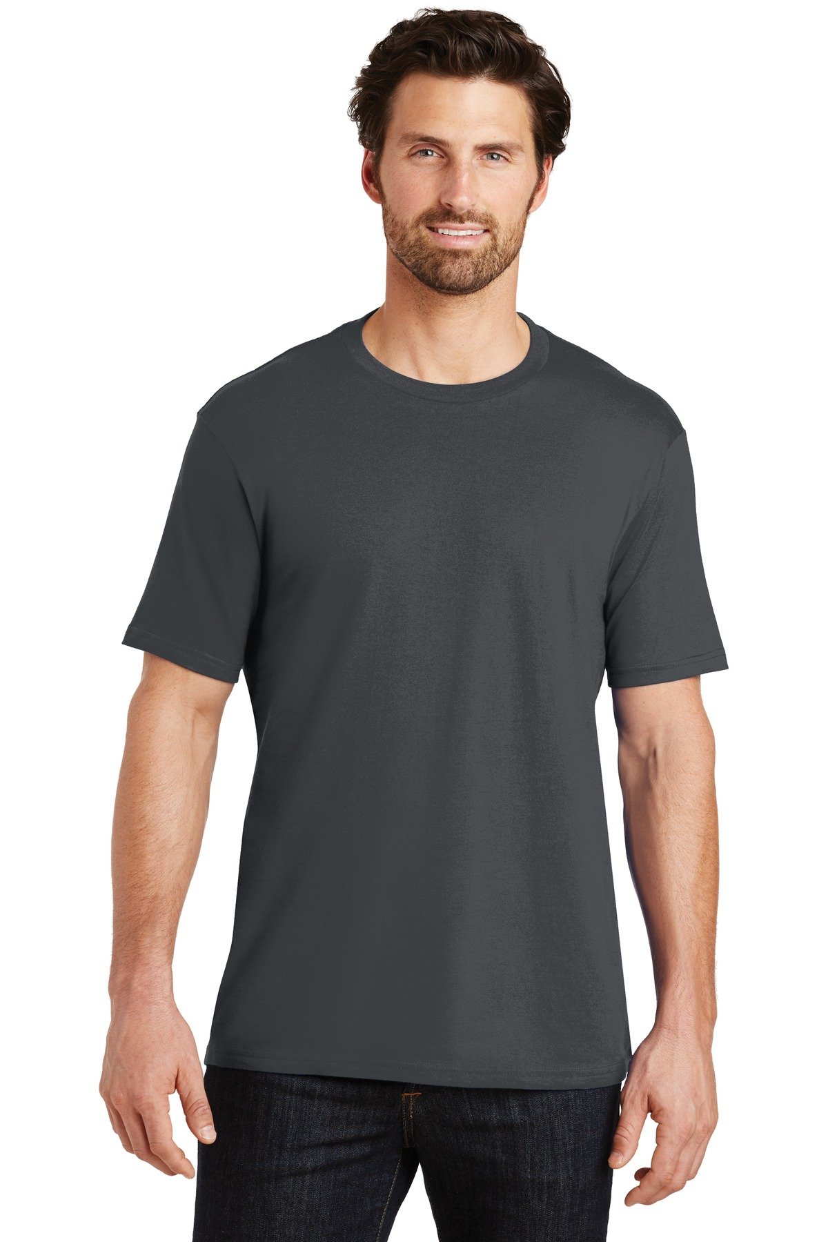 District Made Men's Perfect Weight Crew Tee - Soft Breathable Cotton Short Sleeve T-Shirt for Casual Wear & Everyday Comfort | DT104