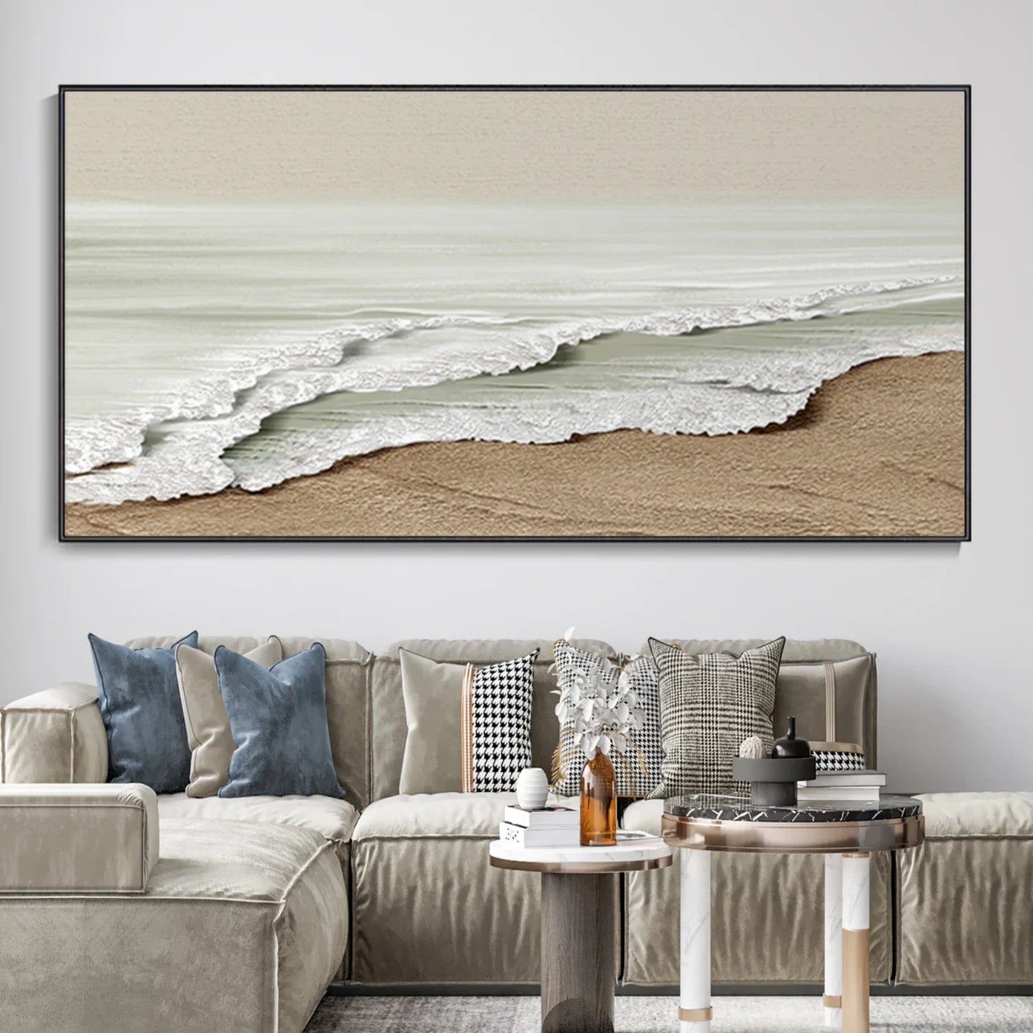 Ocean and Sky Painting #OS 230 - Handmade Canvas Wall Art for Home & Office Decor - Perfect for Living Room, Bedroom or Office Space