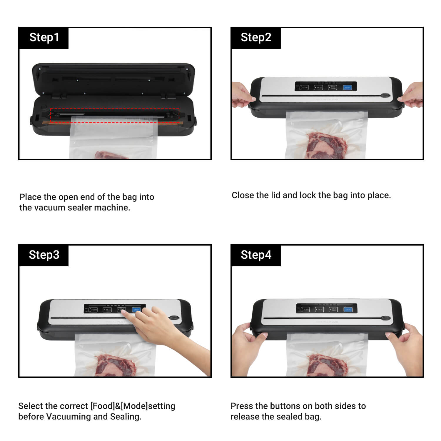 INK VS01 Vacuum Sealer Machine for Food Preservation - Compact & Efficient Vacuum Sealing System for Freshness, Sous Vide, Meal Prep & Storage