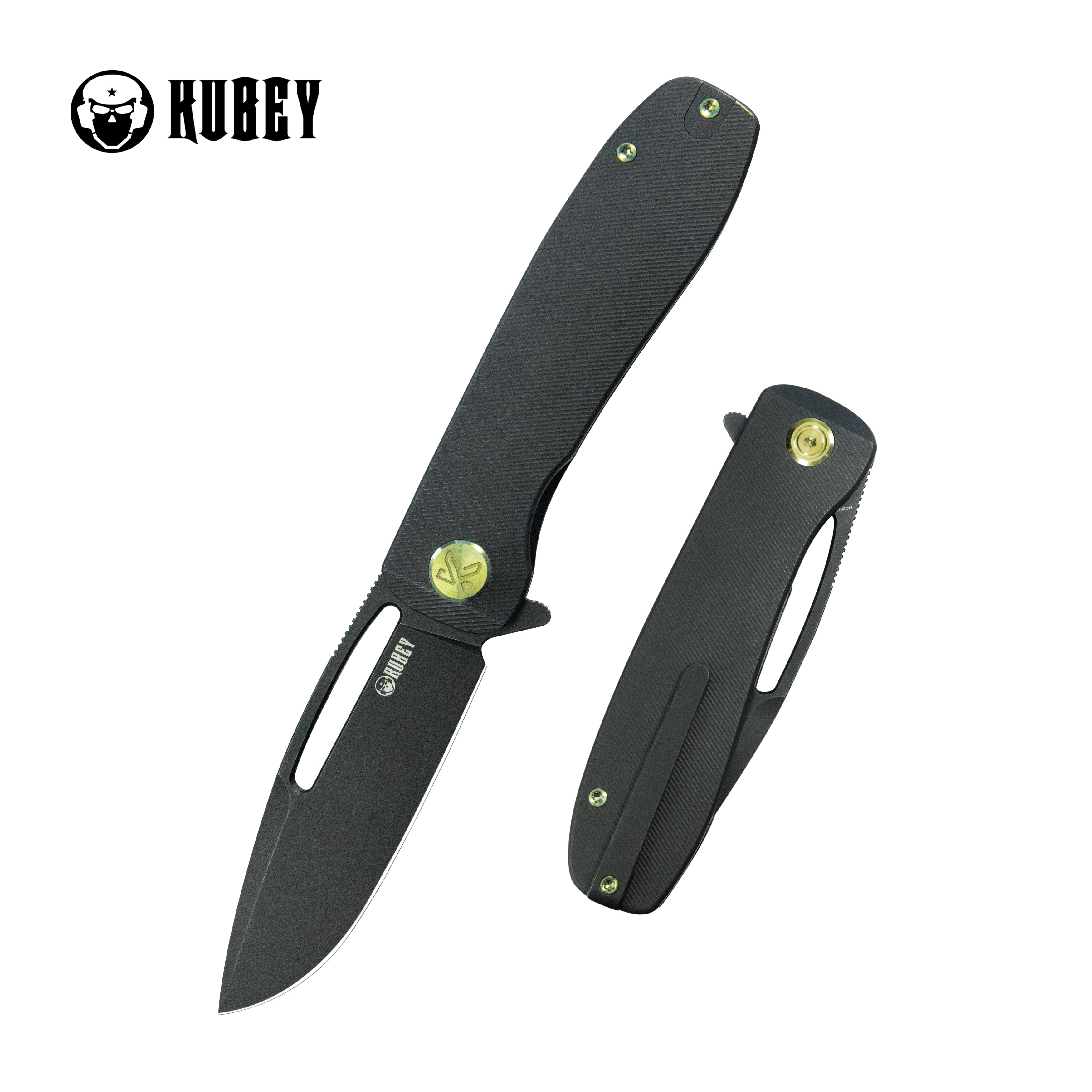 Kubey Supercell Pocket Knife - Blackwash Titanium Handle with 3.46