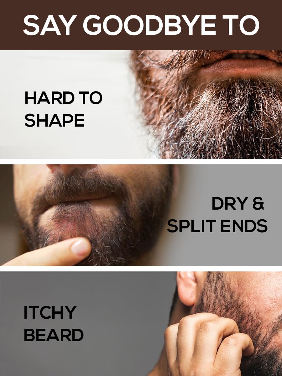Premium Nylon Bristle Beard Brush for Men - Travel Friendly Grooming Tool | Tame & Style Your Beard Like a King | Perfect for Home, Office & Travel Essentials