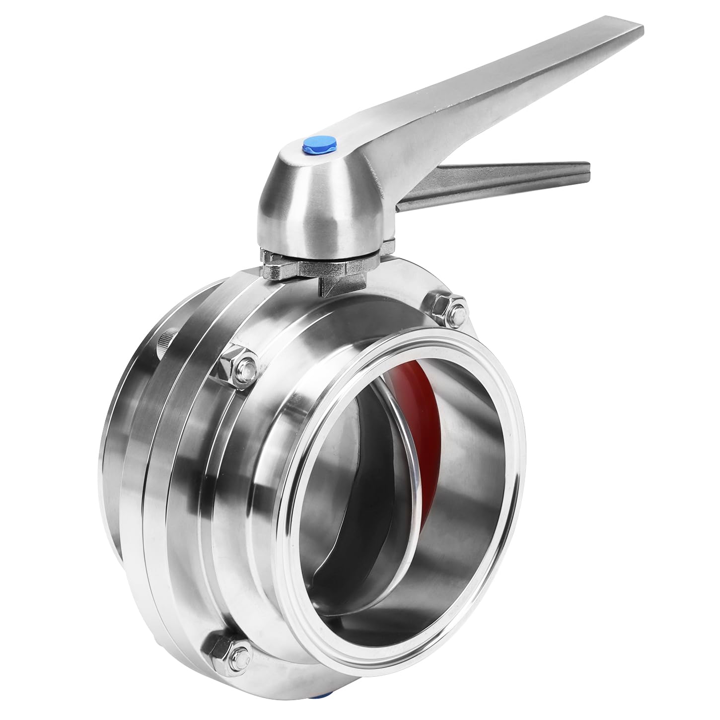 DERNORD 4 Inch Tri Clamp Butterfly Valve - Stainless Steel 304 with Trigger Handle - Food Grade Sanitary Valve for Brewing, Dairy, Pharmaceutical & Chemical Industries