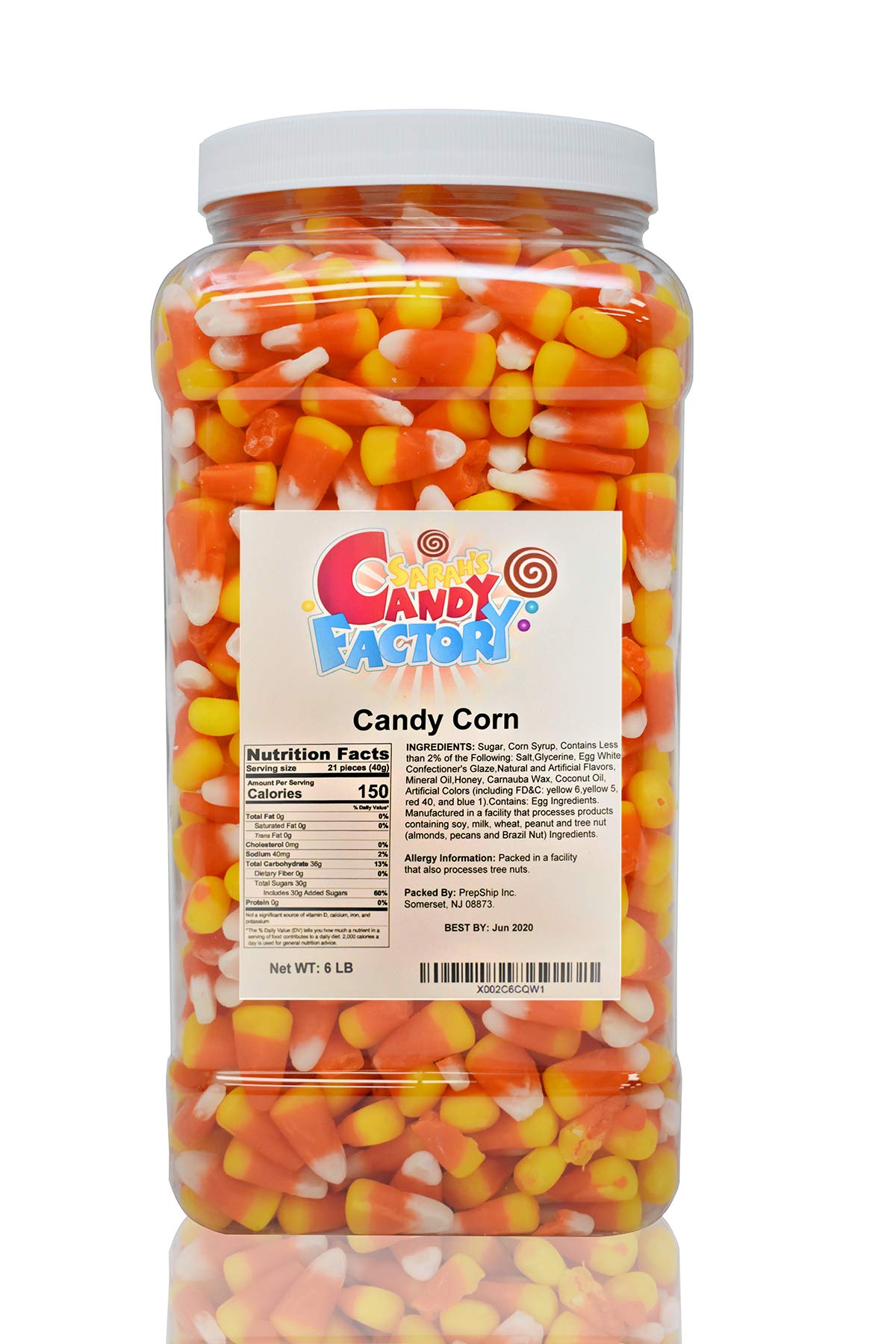 Premium Candy Corn in Jar (6 Lbs) - Sweet Halloween & Thanksgiving Treats - Perfect for Parties, Gift Baskets & Holiday Desserts