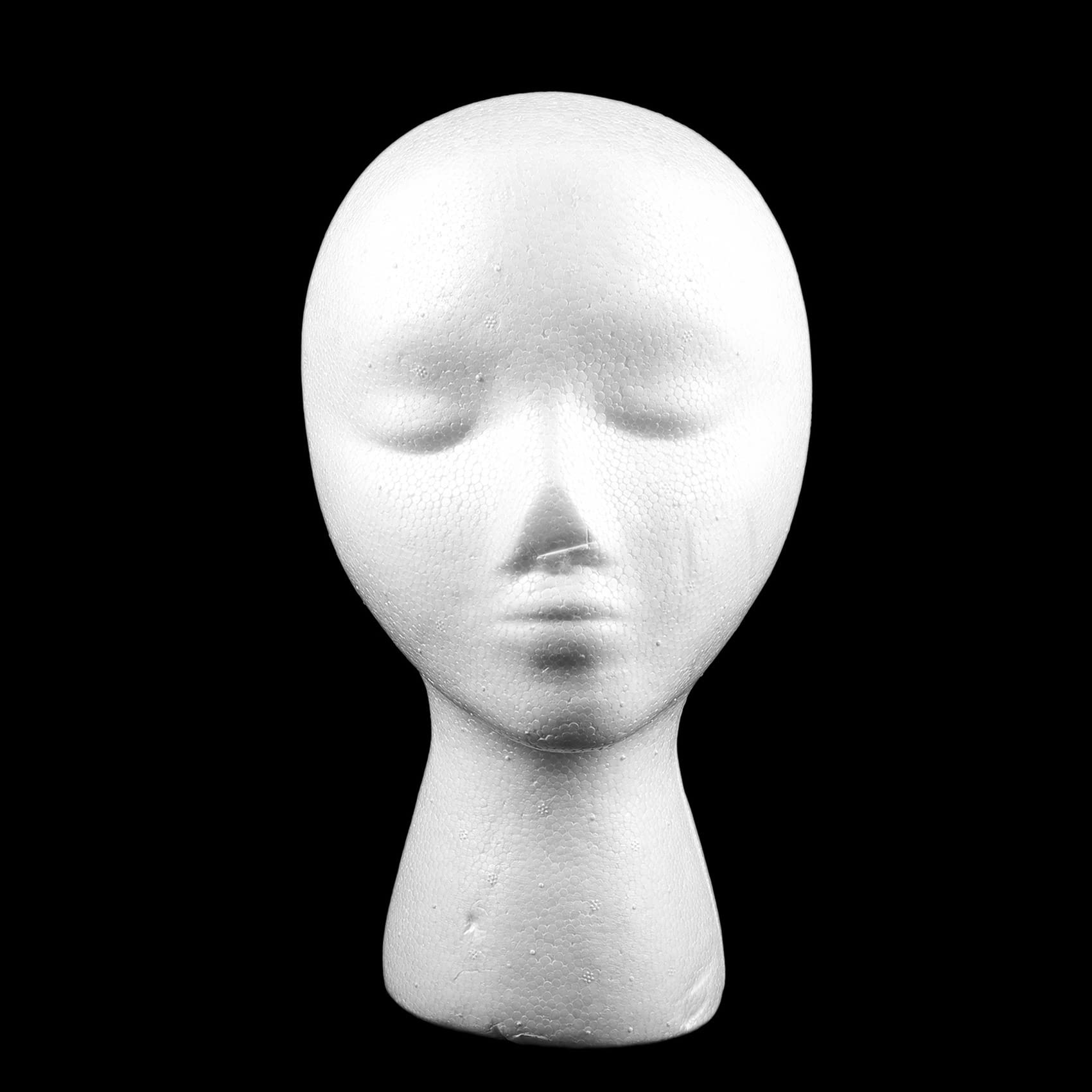 Pavewood 3X 27.5 x 52cm Female Foam Mannequin Head for Display - Perfect for Caps, Headphones, Wigs & Retail Store Displays