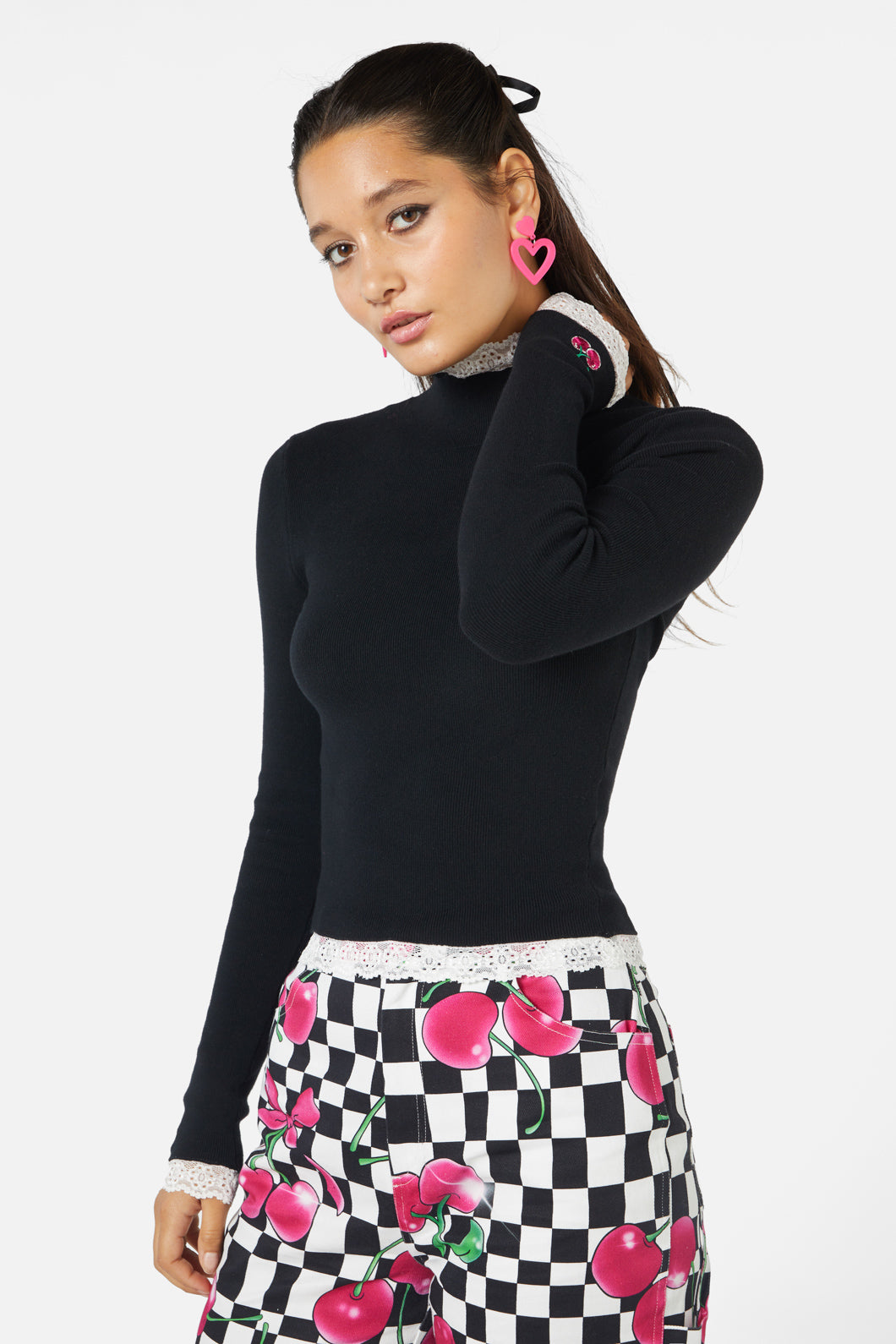 Super Soft Psycho Knit Top for Women - Trendy Gothic Alternative Fashion - Perfect for Concerts, Halloween & Edgy Street Style