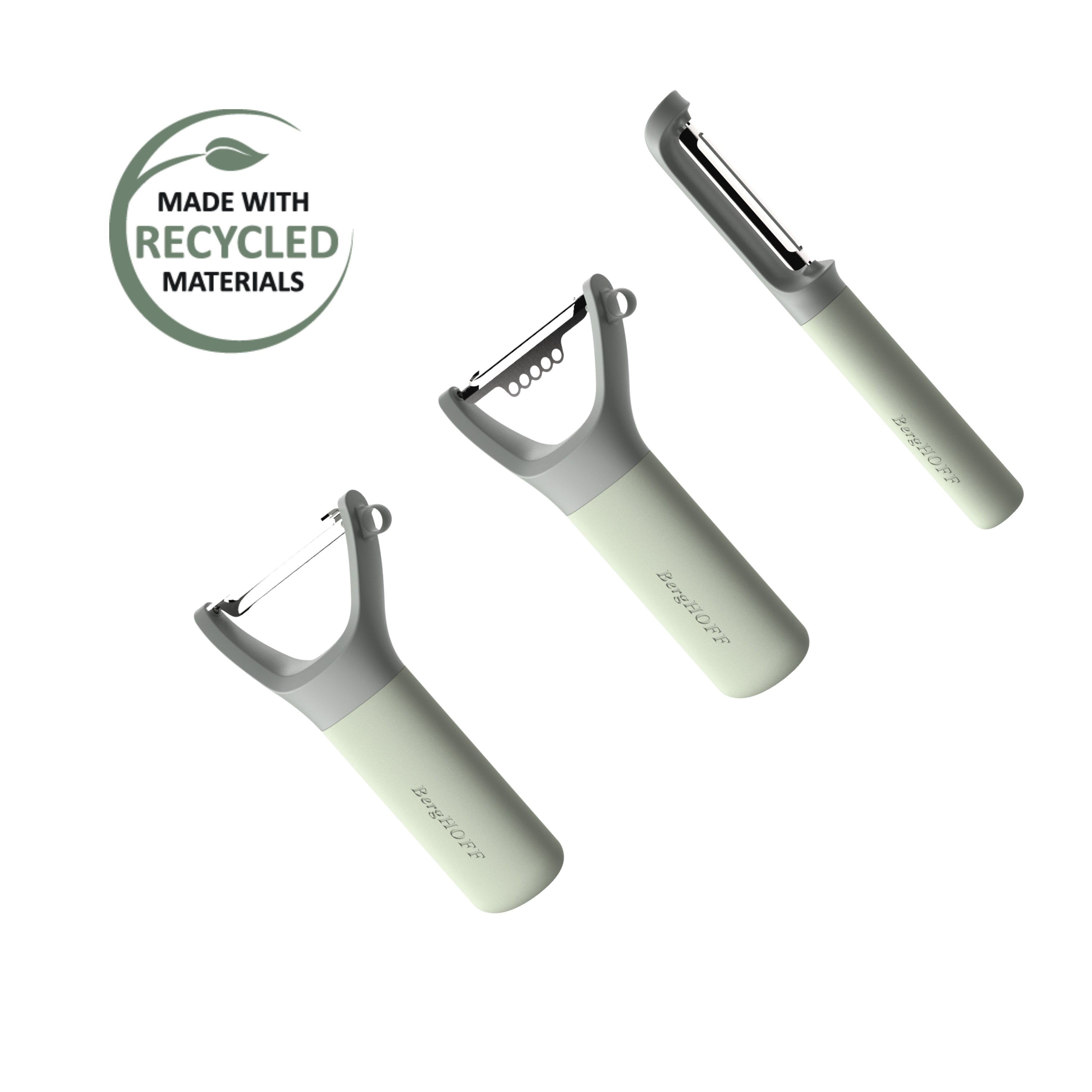 BergHOFF Balance Stainless Steel Serrated Y Peeler - 5 Inch Eco-Friendly Kitchen Tool for Peeling Fruits & Vegetables | Made from Recycled Material | Perfect for Home Cooking & Professional Chefs