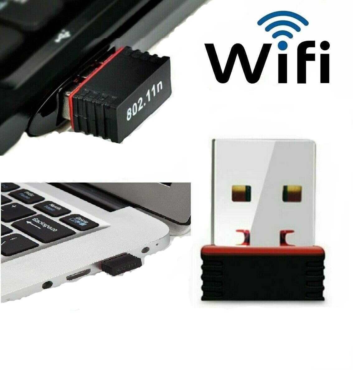 150Mbps Mini USB WiFi Adapter - Dual Band 2.4G/5G for PC Desktop - Home & Office Use