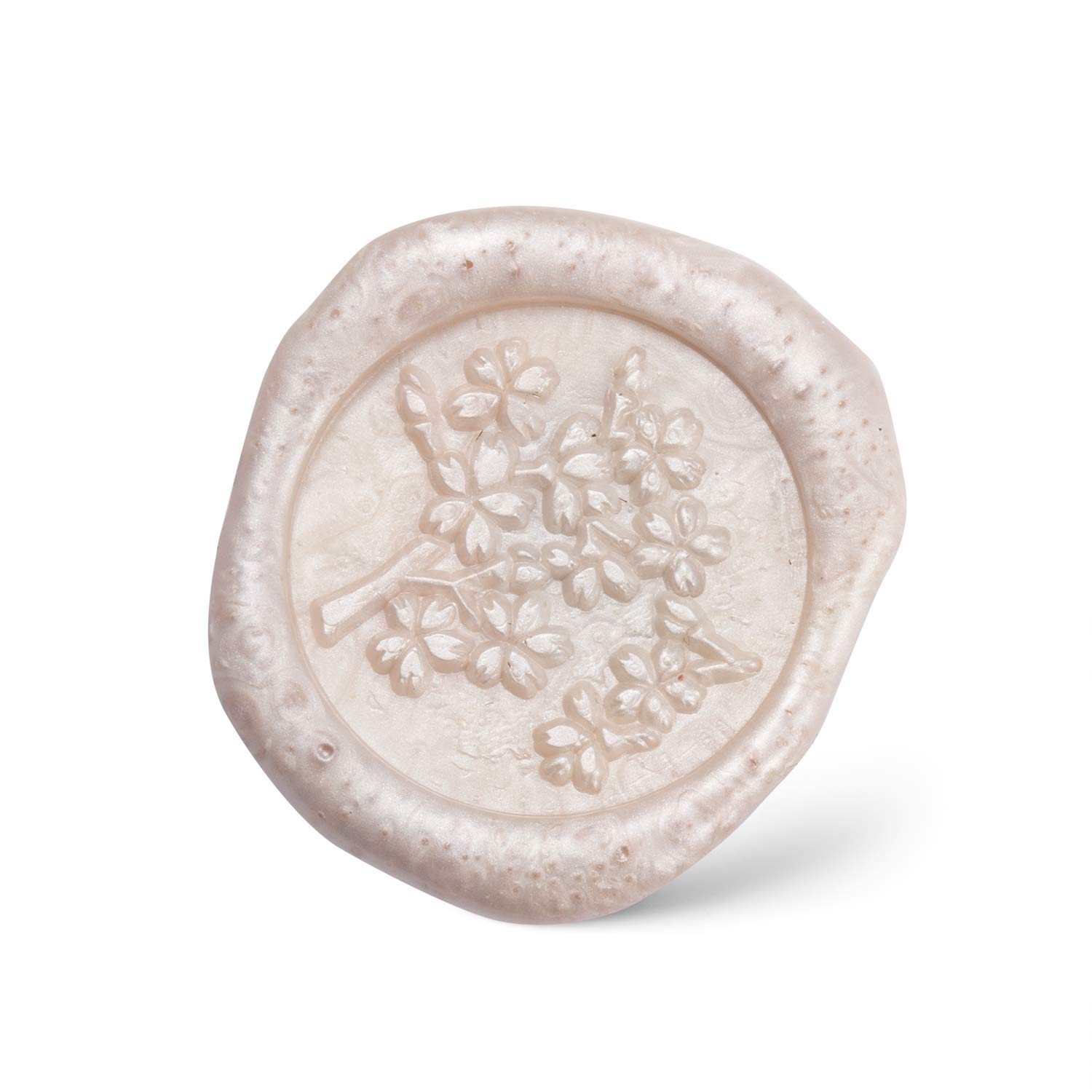 Mceal Wax Seal Stamp - Silver Brass Cherry Blossom Design with Wooden Handle for Wedding Invitations, Letters & DIY Crafts