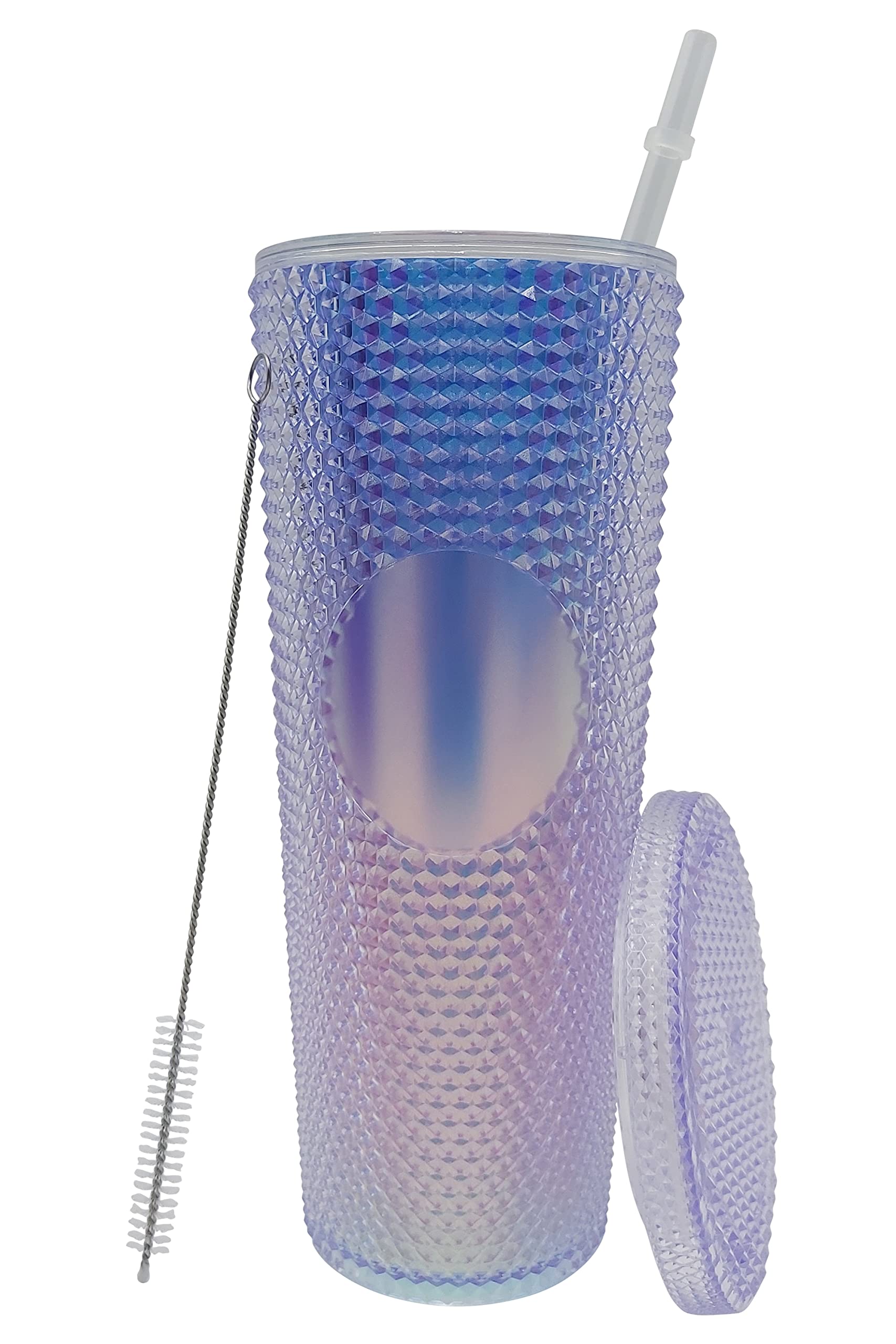 24oz Studded Ombre Tumbler with Lid and Straw - Reusable Insulated Cup for Hot & Cold Drinks - Perfect for Office, Gym, Travel, and Outdoor Activities