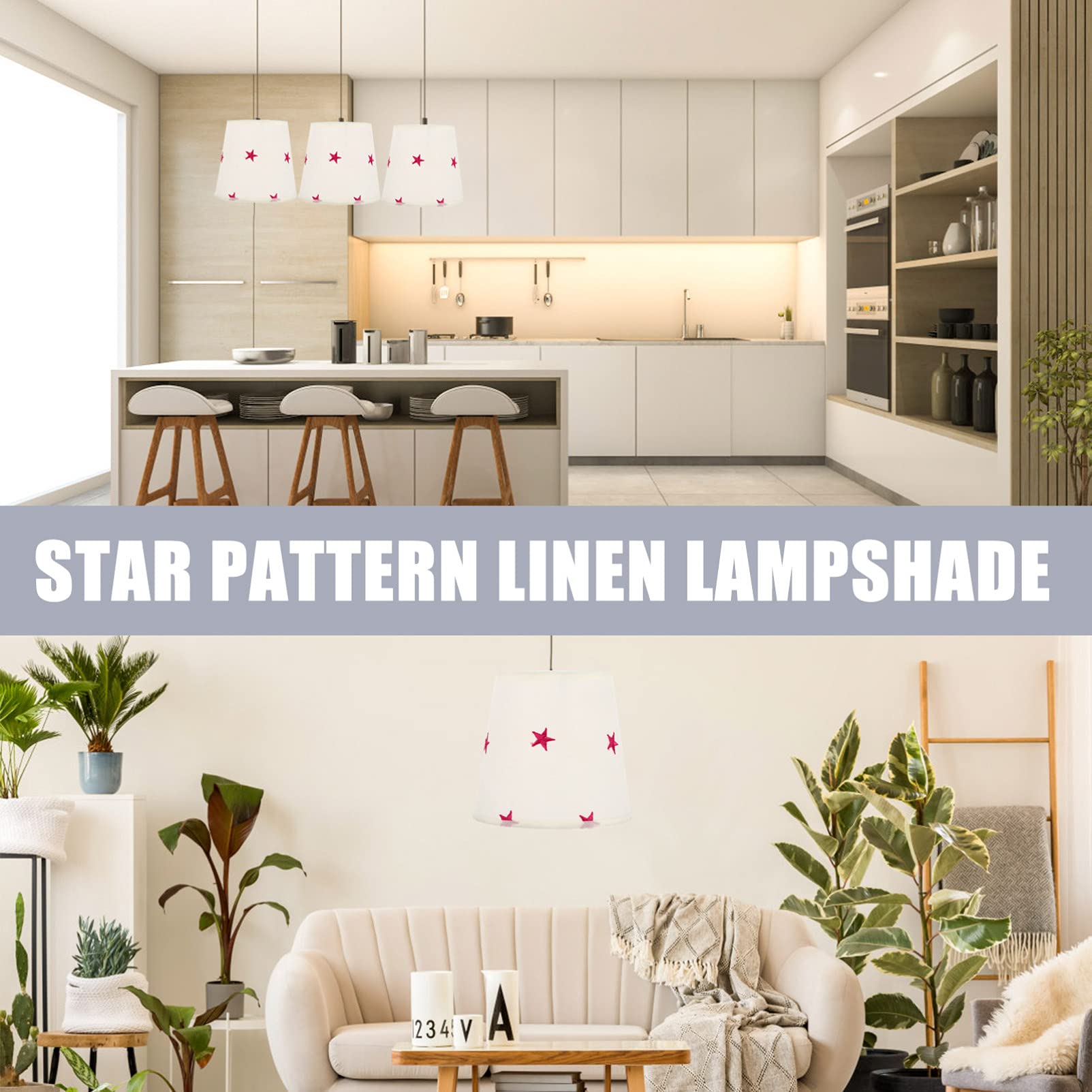 EXCEART Fabric Lampshade - Rustic Table Lamp Cover for E27 Bulbs, Glass Candle Holder & Home Decor - Perfect for Children's Rooms, Living Room Lighting & Bedside Desk Lamps