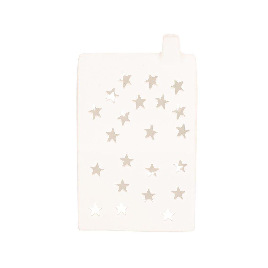 NANKAI TSUSHO Christmas Porcelain Candle Holder - Star House Design (180g) | Elegant Holiday Decor for Home, Table Centerpiece, Gift Idea