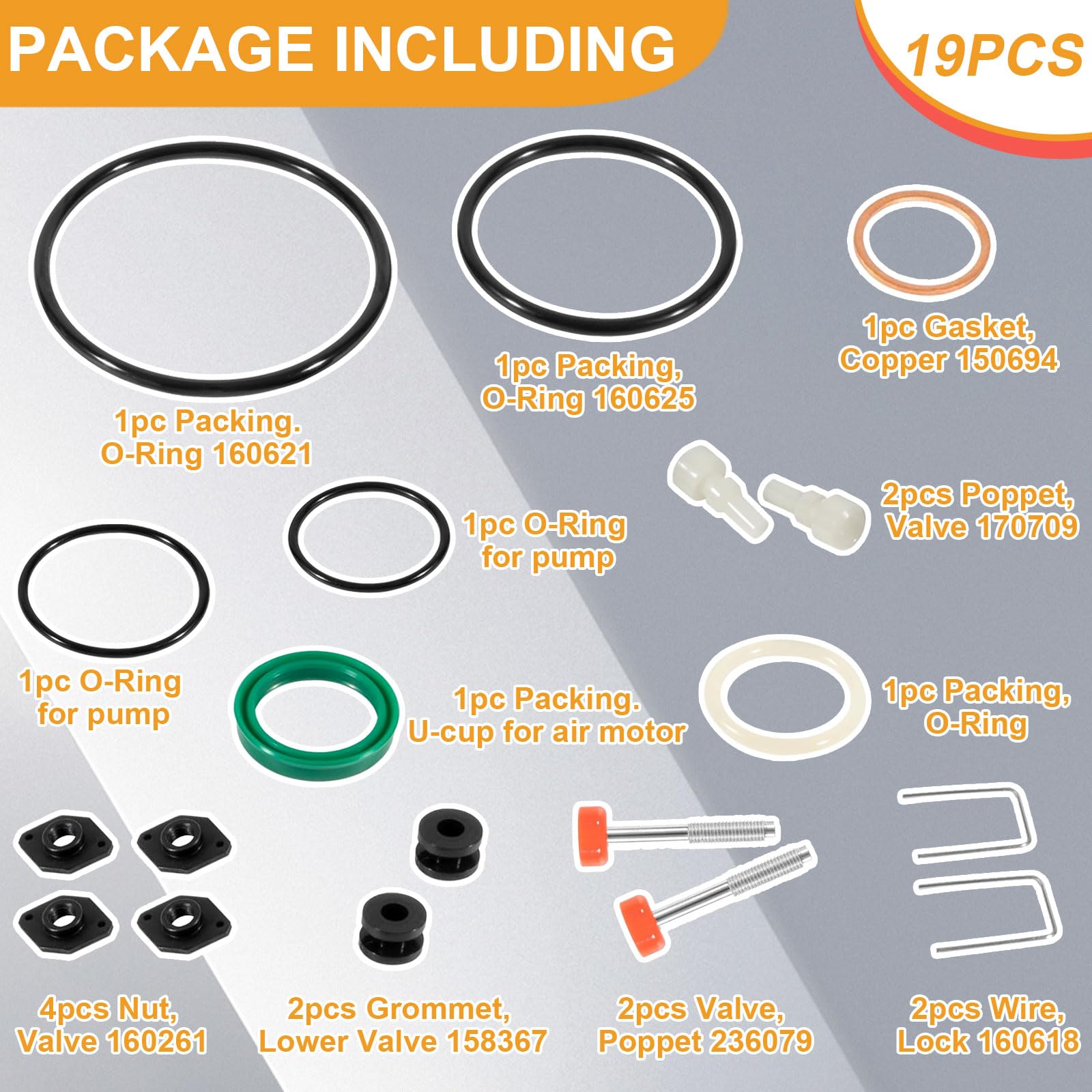 Graco 5:1 Ratio Fire Ball 300 Oil Pump Repair Kit - Compatible with Air Motors & Universal Pumps - Replacement Parts for Maintenance & Fixes - Ideal for Industrial Equipment Repair & Hydraulic System Servicing