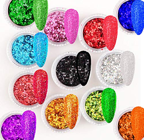 Holographic Nail Sequins - Sparkling Glitter Nail Art Decorations for Western Style Manicures | Perfect for Parties, Weddings & Special Occasions