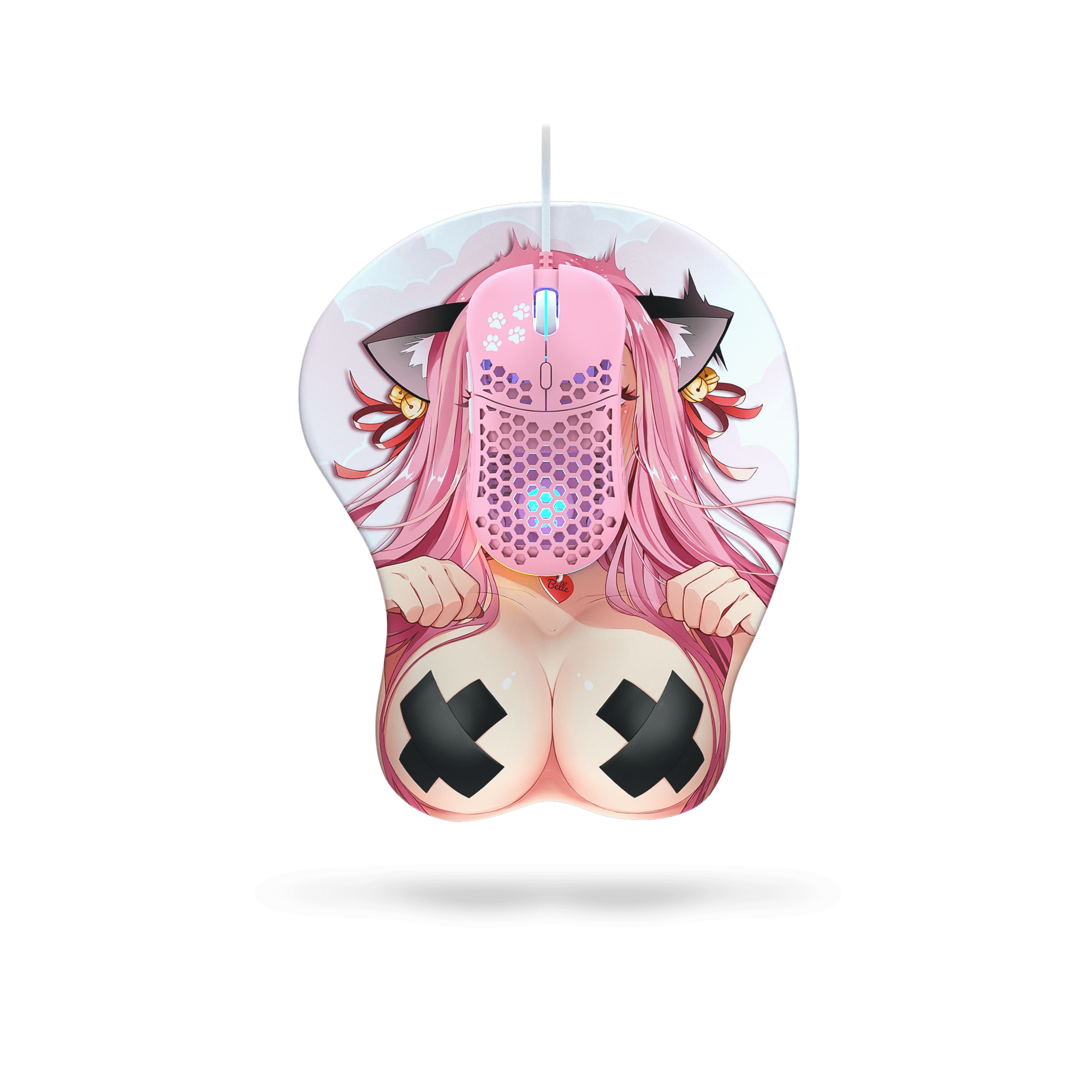 Belle Delphine P2 3D Anime Mouse Pad with Wrist Support - Ergonomic Gaming & Office Accessory for PC Laptop Users