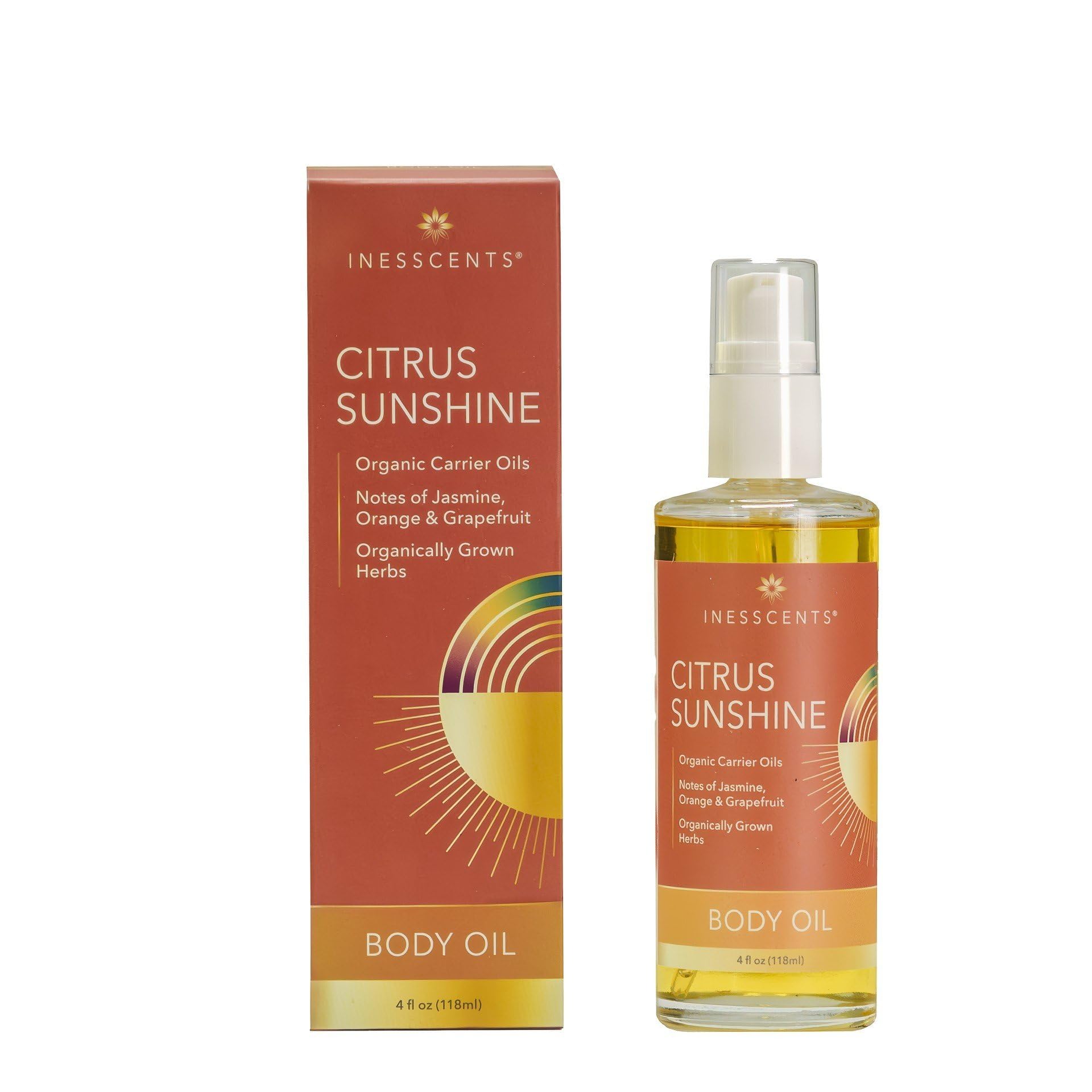 Citrus Sunshine Body Oil - 4 fl oz Hydrating & Glowing Skin Oil for Dry Skin - Perfect for Massage, Aromatherapy & Daily Moisturizing