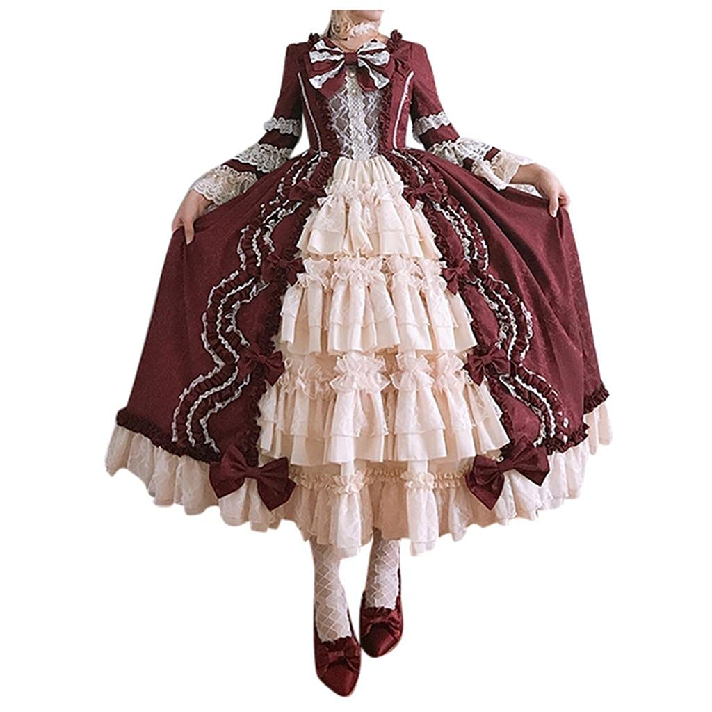 Gothic Lolita Princess Dress for Women - Sleeveless Flowy Ruffle Short Dress with Bows | Perfect for Cosplay, Halloween, Gothic Parties and Anime Conventions