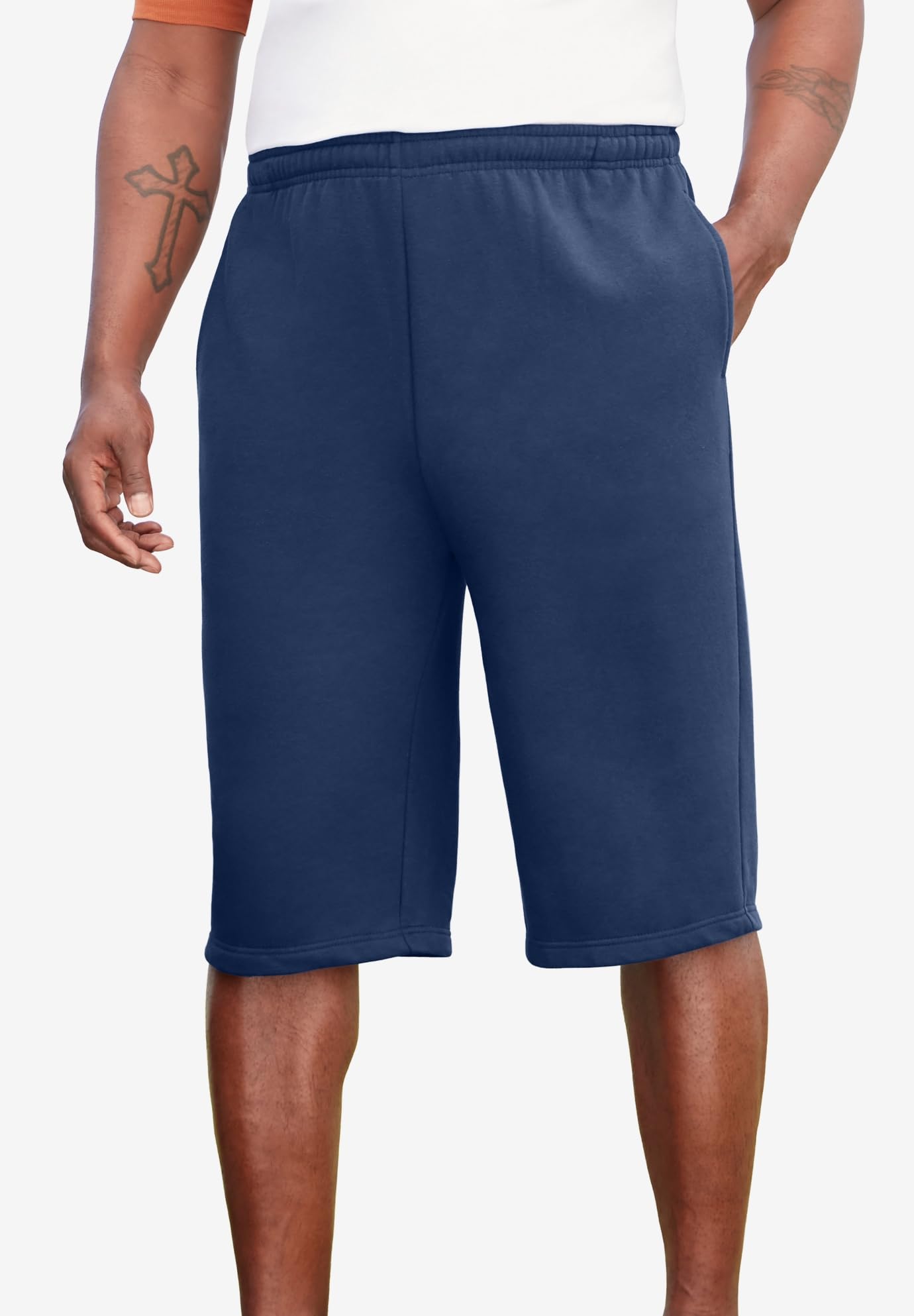 KingSize Men's Big & Tall Fleece Extra Long Shorts - Warm Winter Lounge Pants for Tall Men - Perfect for Home Relaxation, Lounging & Sleepwear